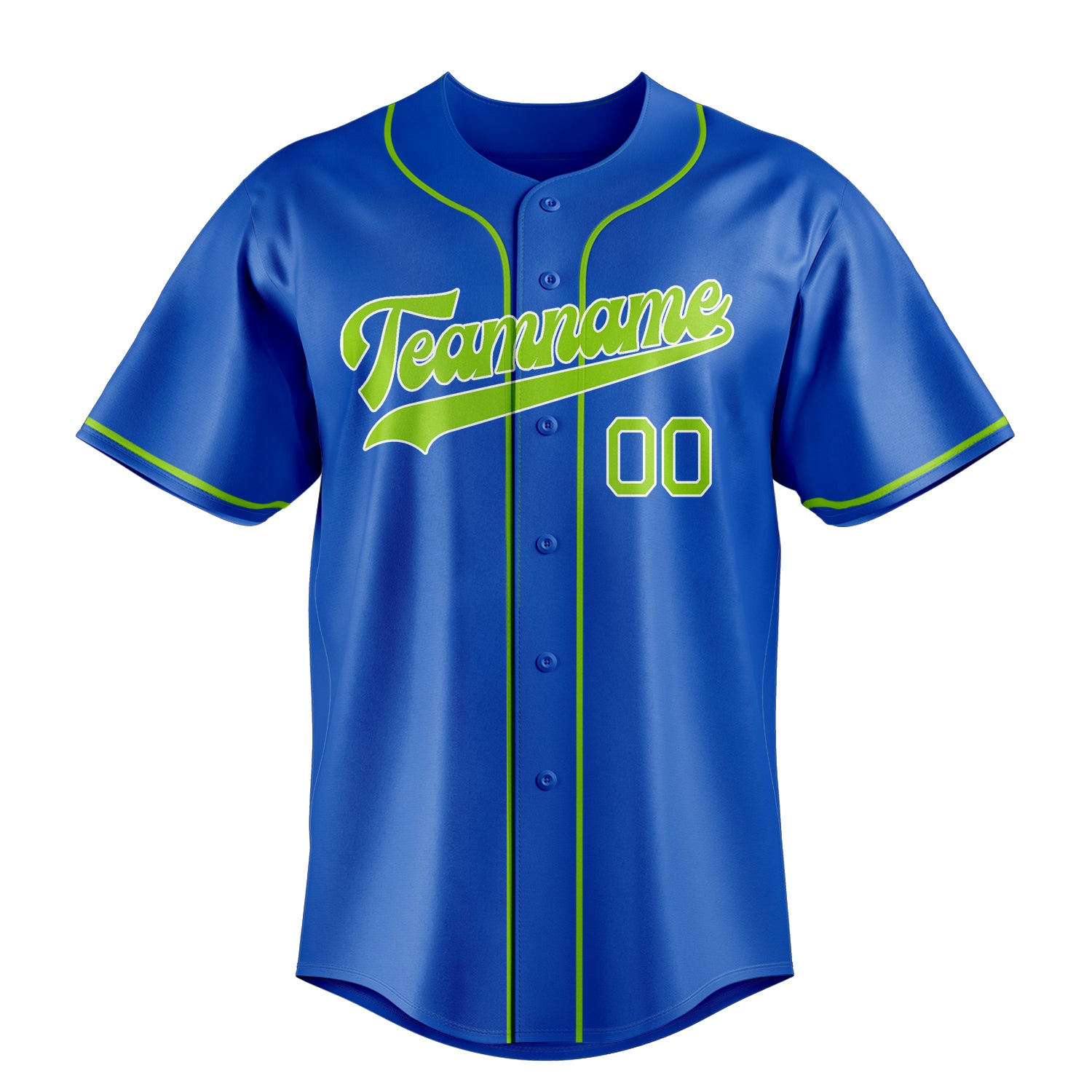 Personalized Thunder Blue & Green Color Fan Baseball Jersey