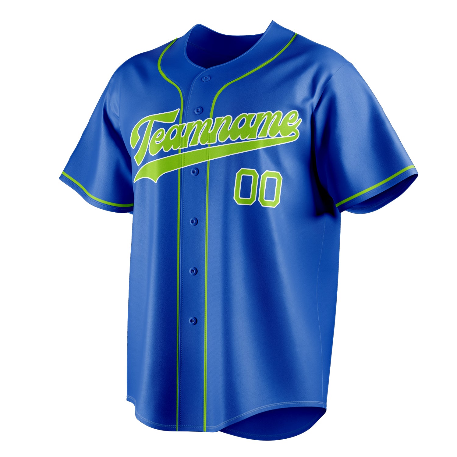 Personalized Thunder Blue & Green Color Fan Baseball Jersey