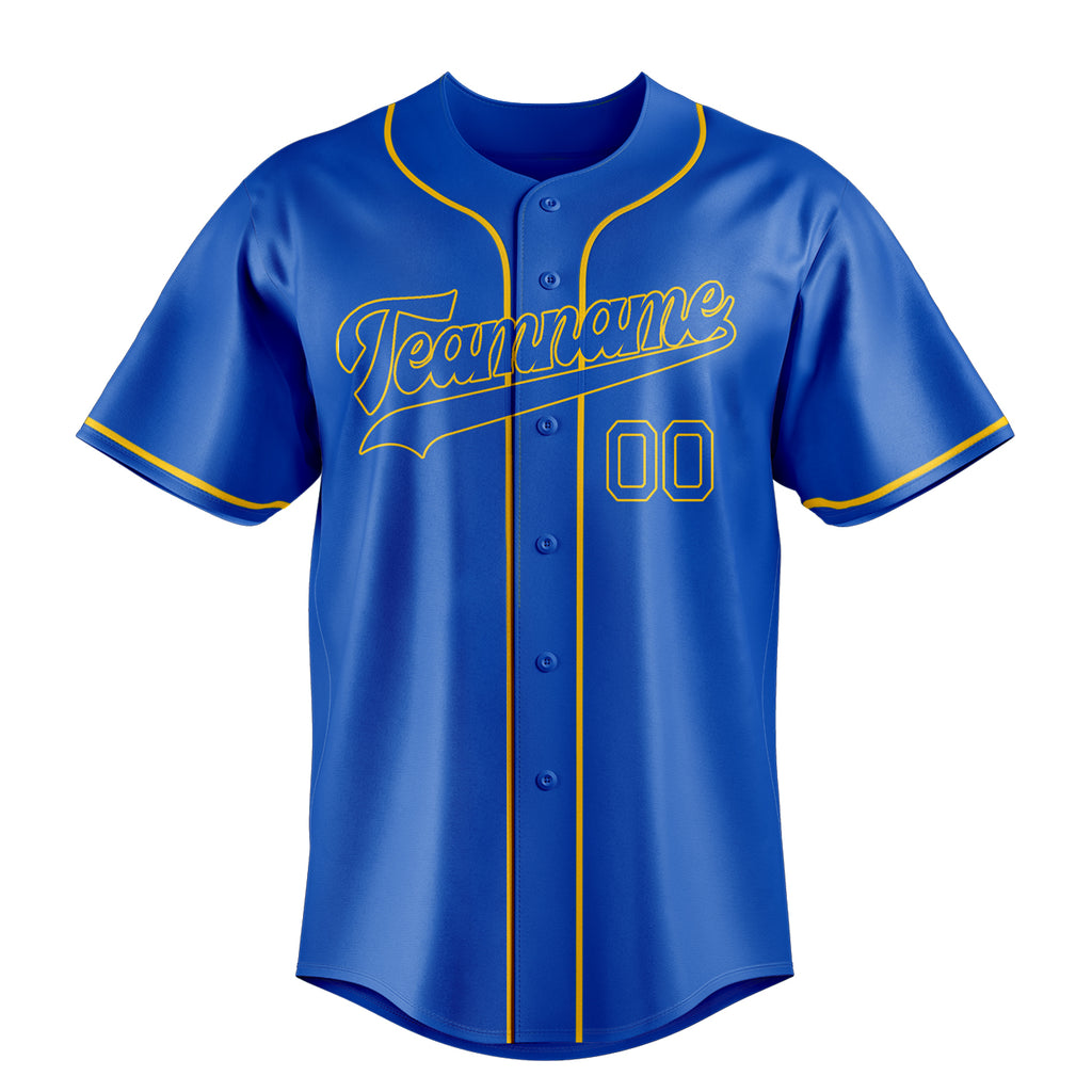 Personalized Thunder Blue & Gold Color Fan Baseball Jersey
