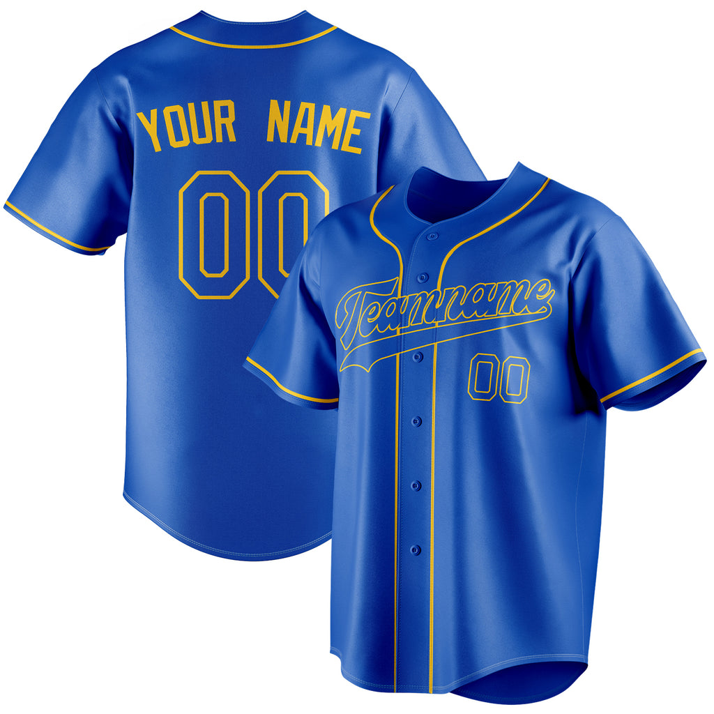 Personalized Thunder Blue & Gold Color Fan Baseball Jersey BB01240530WY359