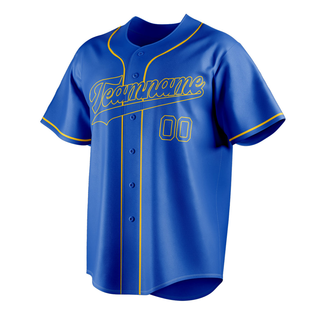 Personalized Thunder Blue & Gold Color Fan Baseball Jersey