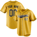 Personalized Yellow & Black Black Pinstripe Fan Baseball Jersey BB01240531CK560