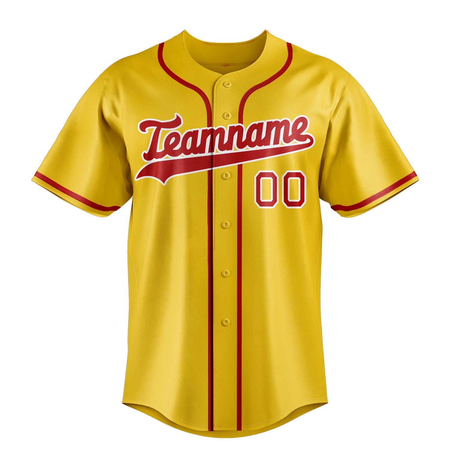 Personalized Yellow & Red Color Fan Baseball Jersey