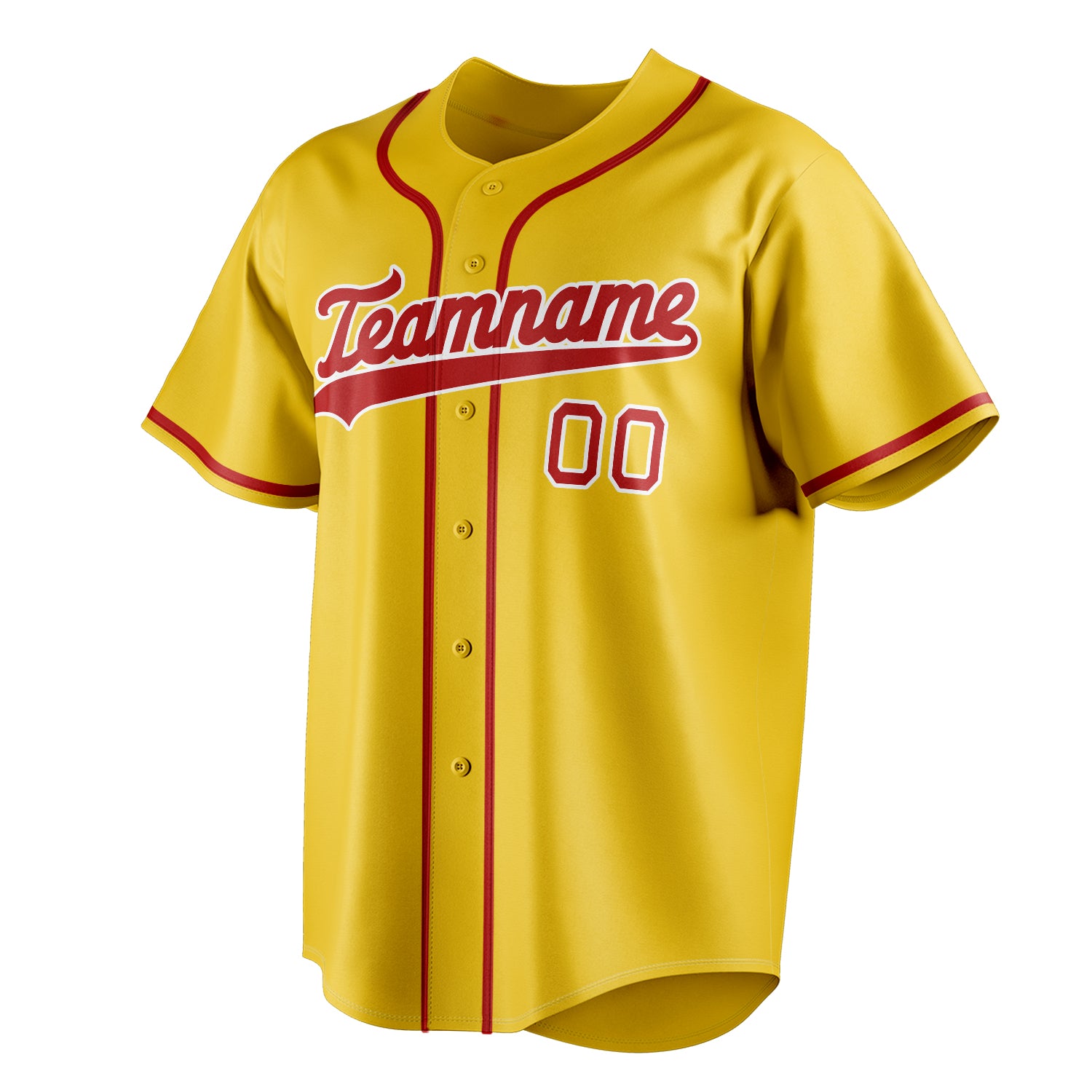 Personalized Yellow & Red Color Fan Baseball Jersey