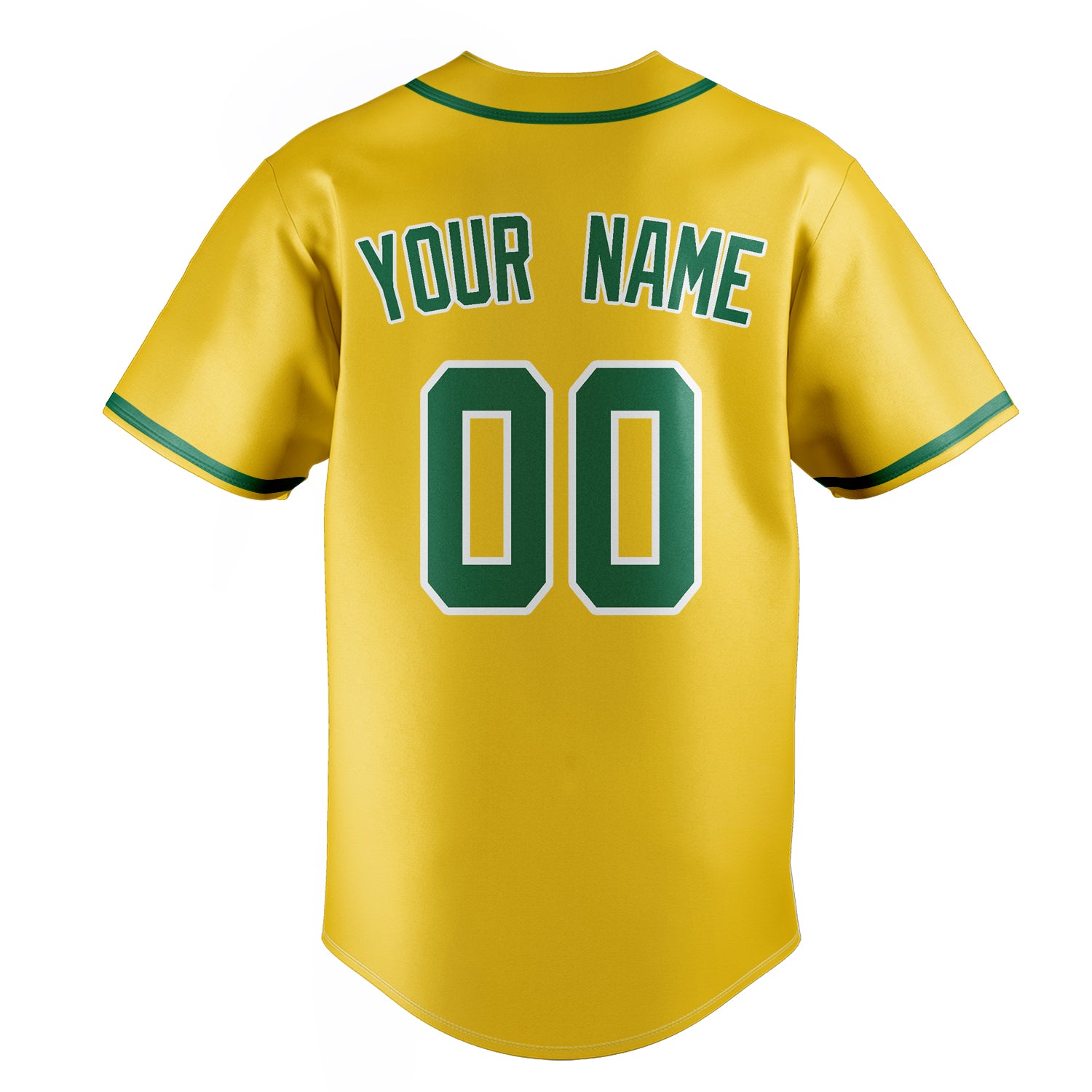 Personalized Yellow & Kelly Green Color Fan Baseball Jersey