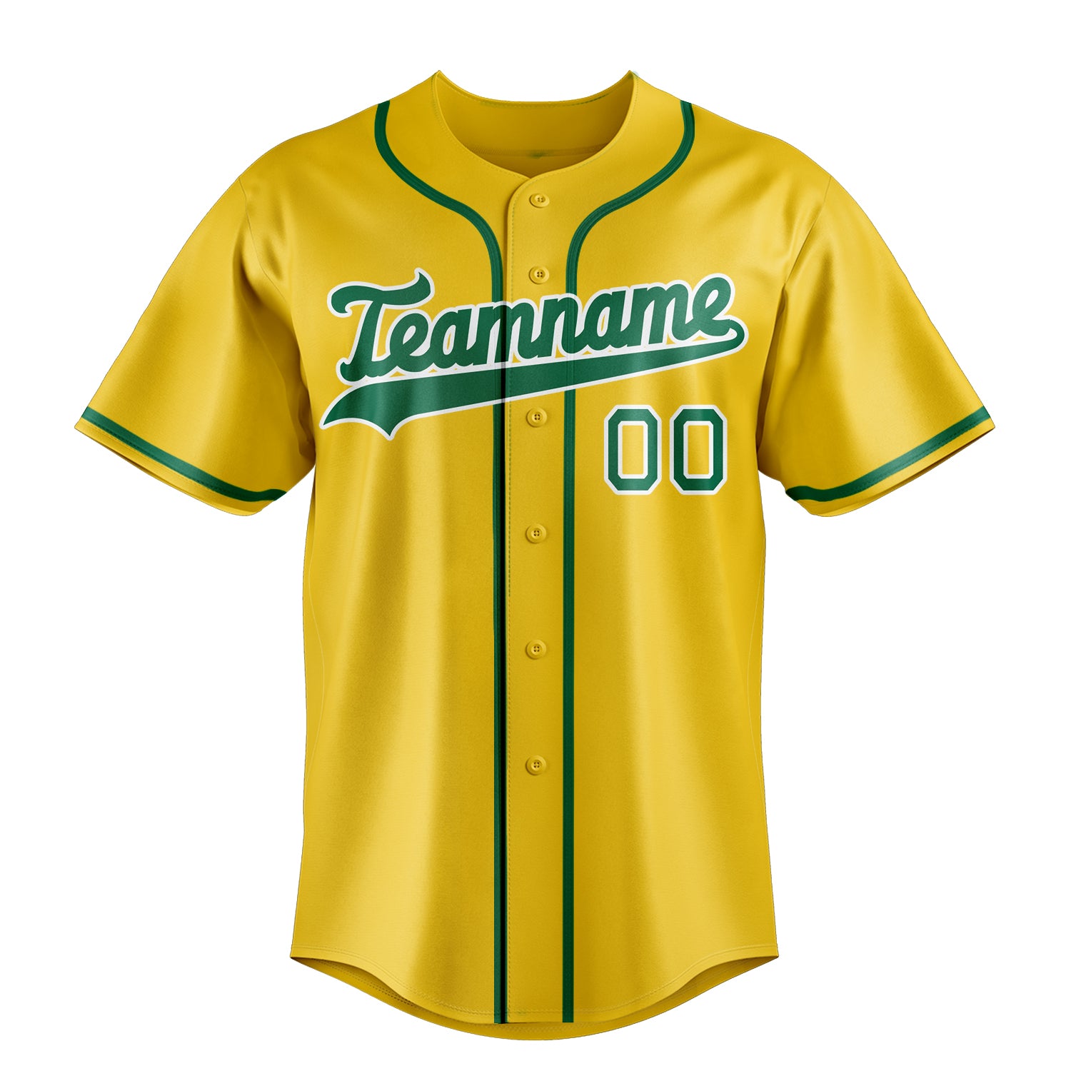 Personalized Yellow & Kelly Green Color Fan Baseball Jersey