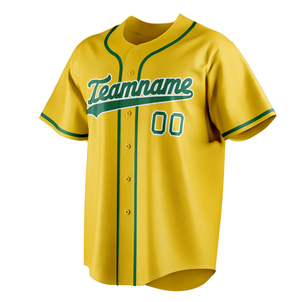 Personalized Yellow & Kelly Green Color Fan Baseball Jersey
