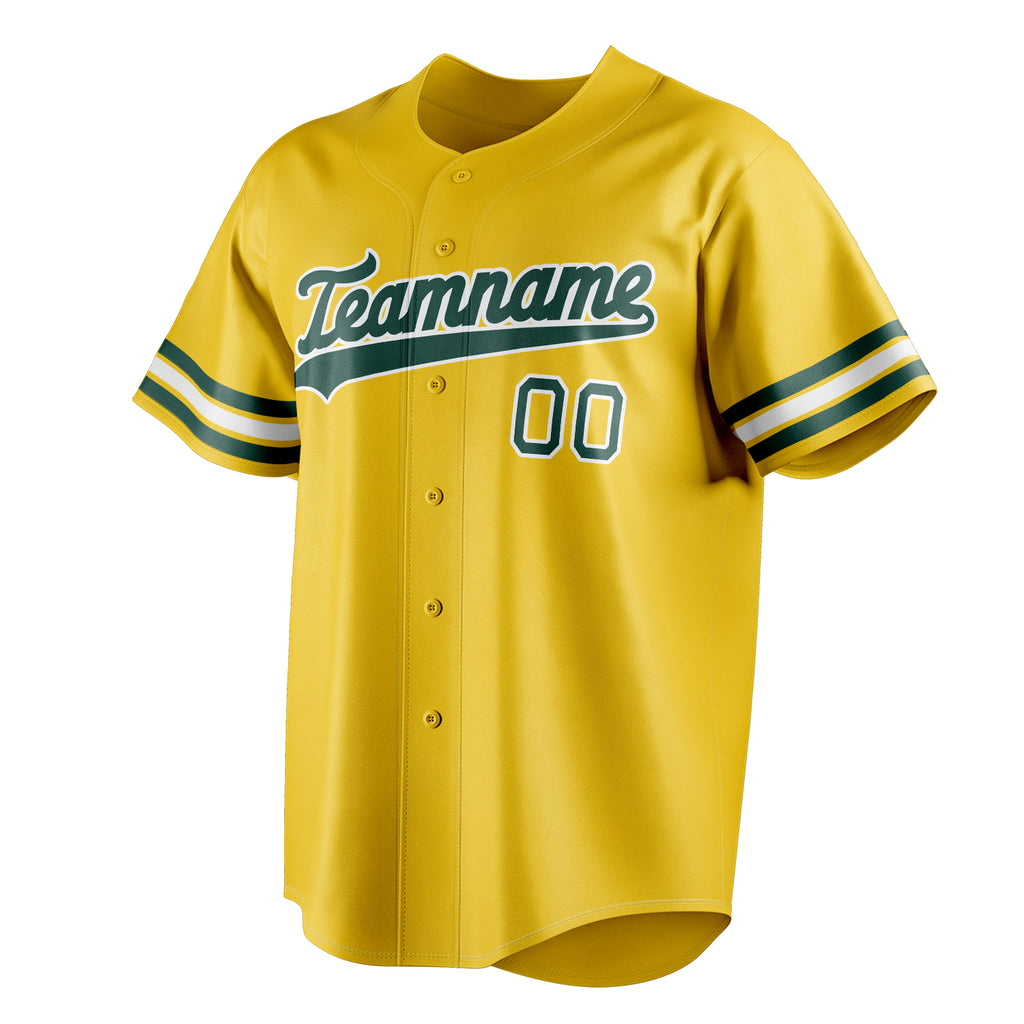 Personalized Yellow & Green Color Fan Baseball Jersey
