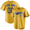 Personalized Yellow & Navy Navy Pinstripe Fan Baseball Jersey BB01240531CK567