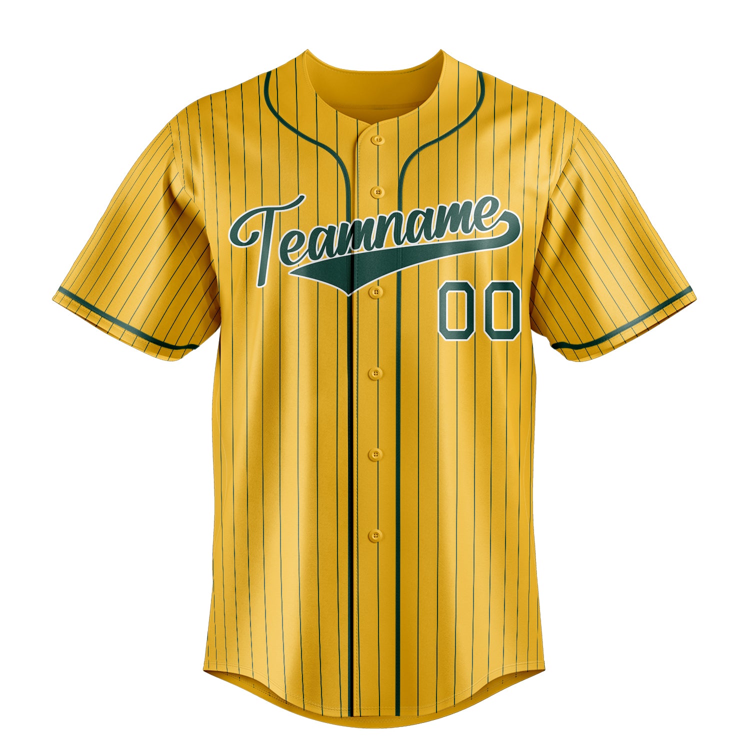 Personalized Yellow & Green Green Pinstripe Fan Baseball Jersey