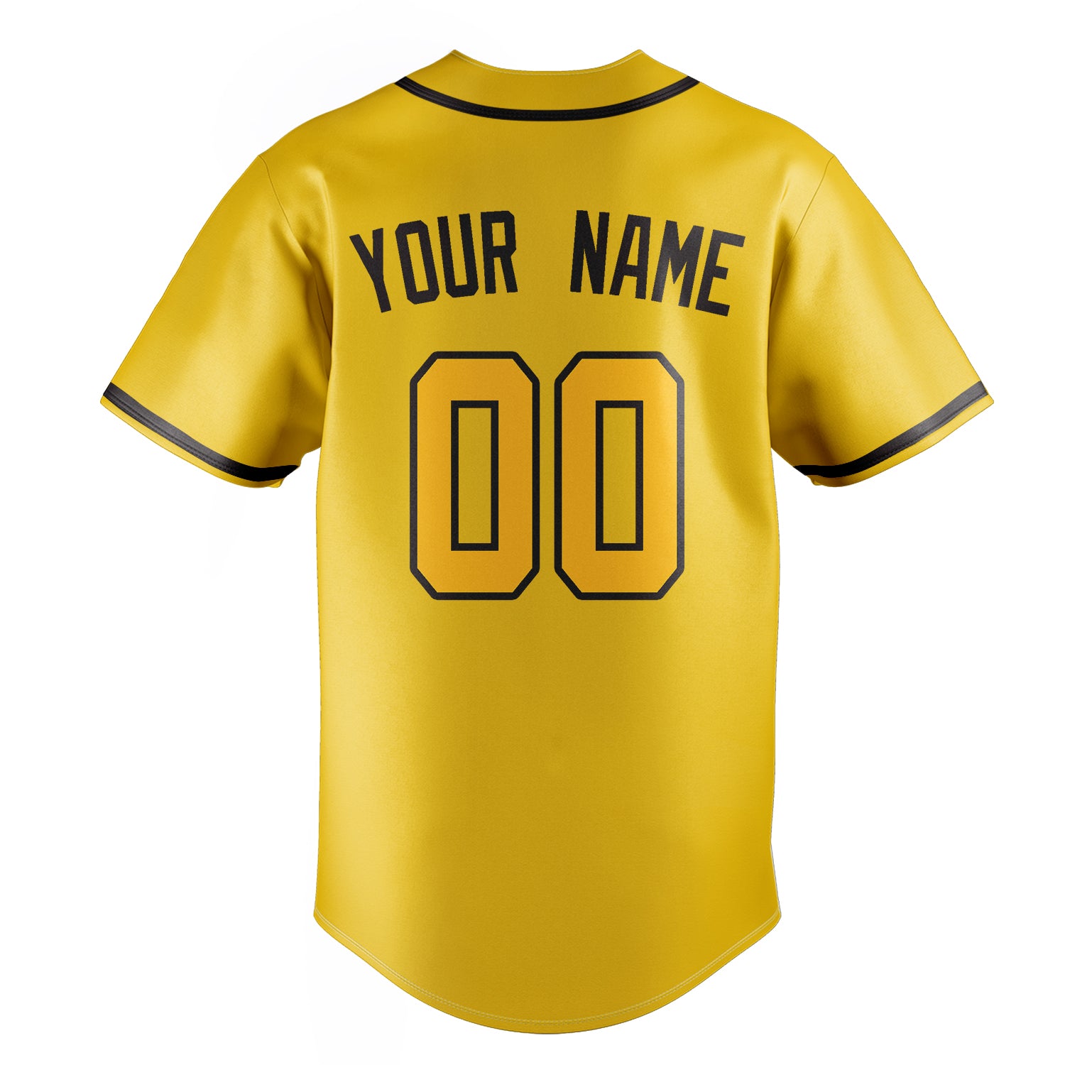 Personalized Yellow & Gold Color Fan Baseball Jersey