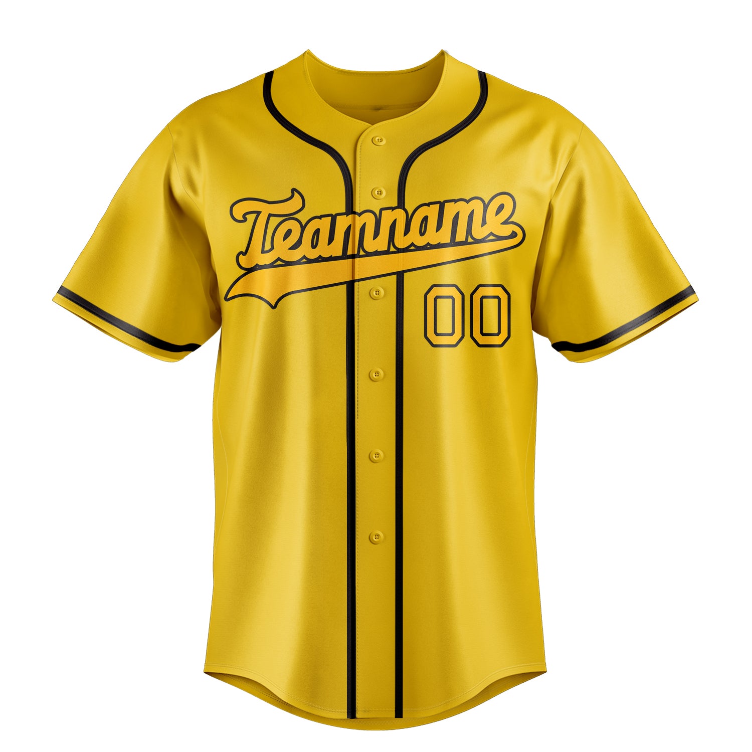 Personalized Yellow & Gold Color Fan Baseball Jersey