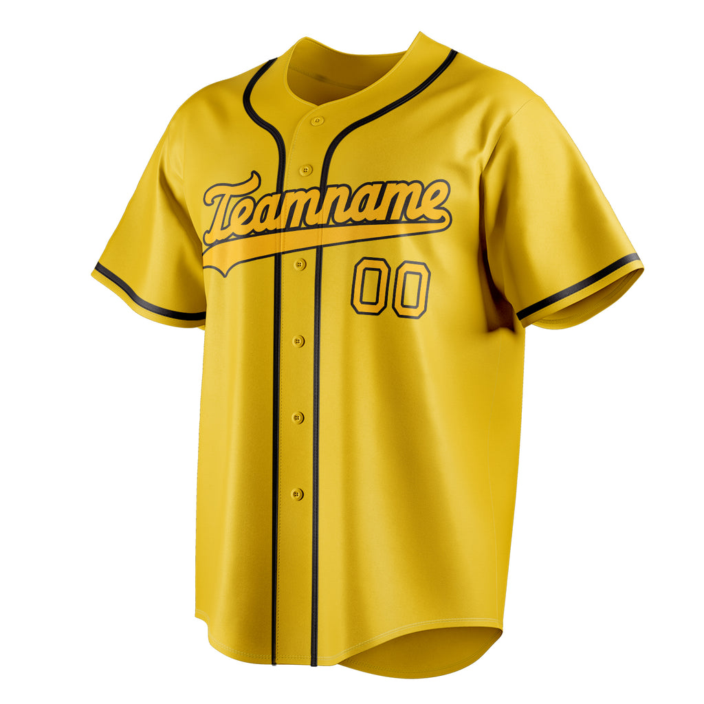 Personalized Yellow & Gold Color Fan Baseball Jersey