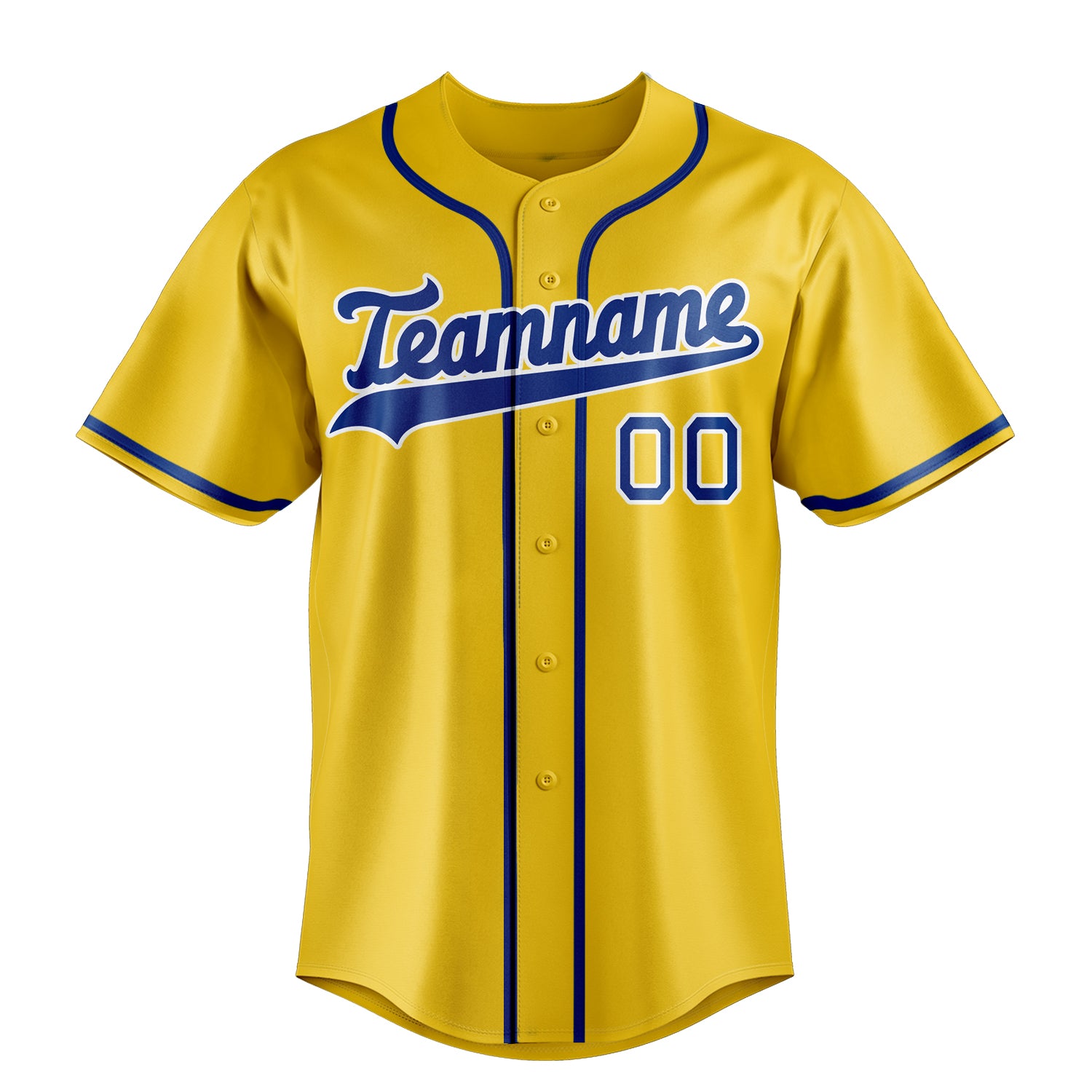 Personalized Yellow & Royal Color Fan Baseball Jersey