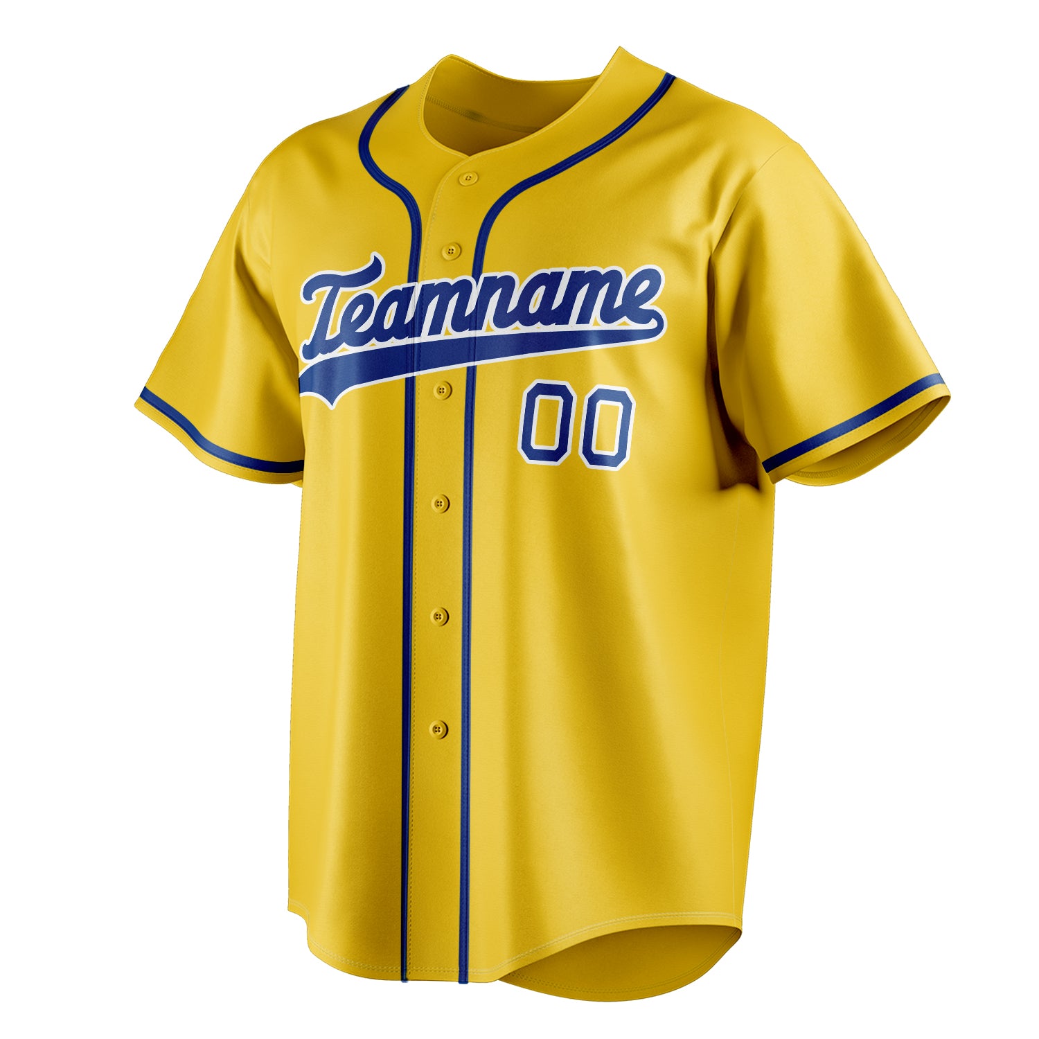 Personalized Yellow & Royal Color Fan Baseball Jersey