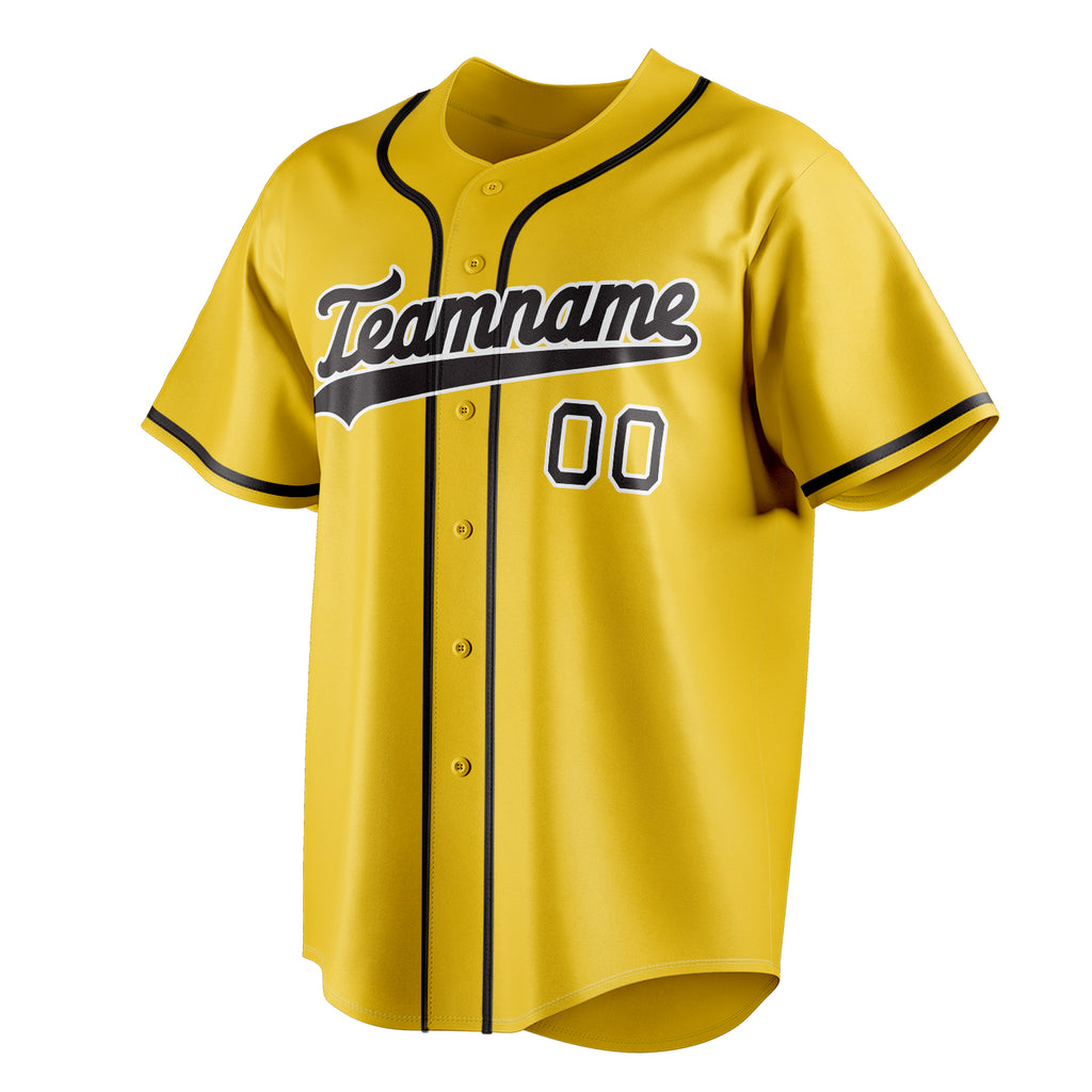 Personalized Yellow & Black Color Fan Baseball Jersey