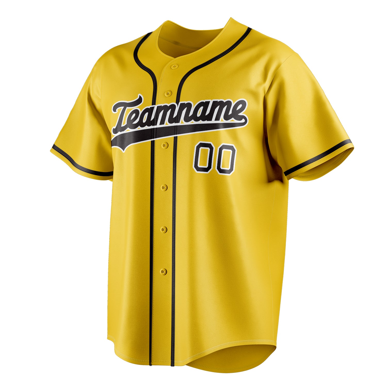 Personalized Yellow & Black Color Fan Baseball Jersey