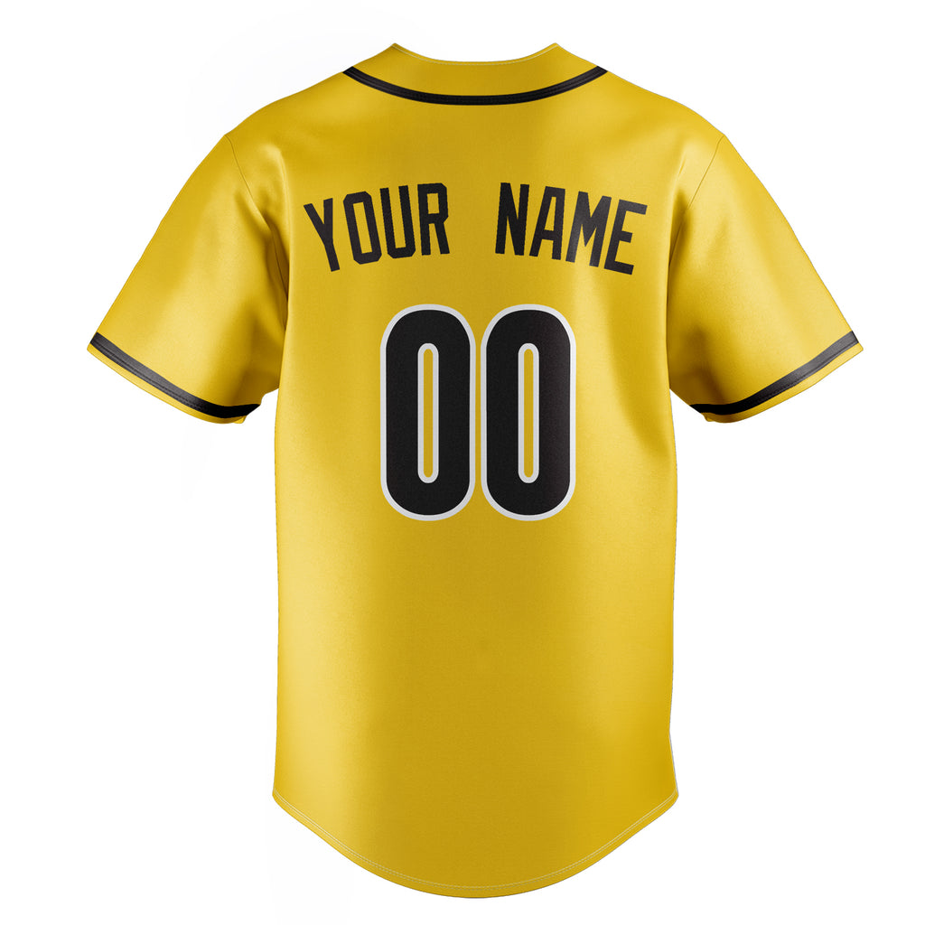 Personalized Yellow & Black Color Fan Baseball Jersey