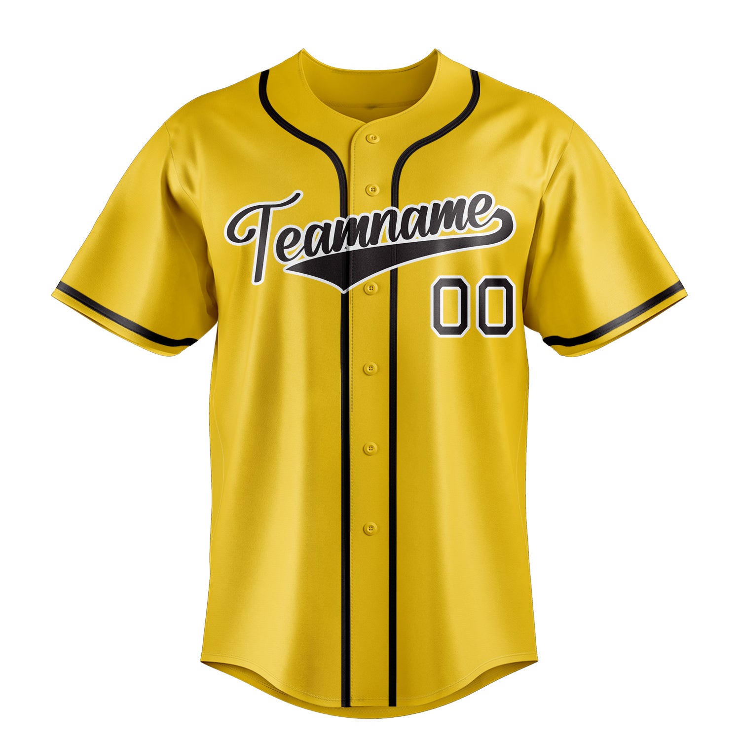 Personalized Yellow & Black Color Fan Baseball Jersey