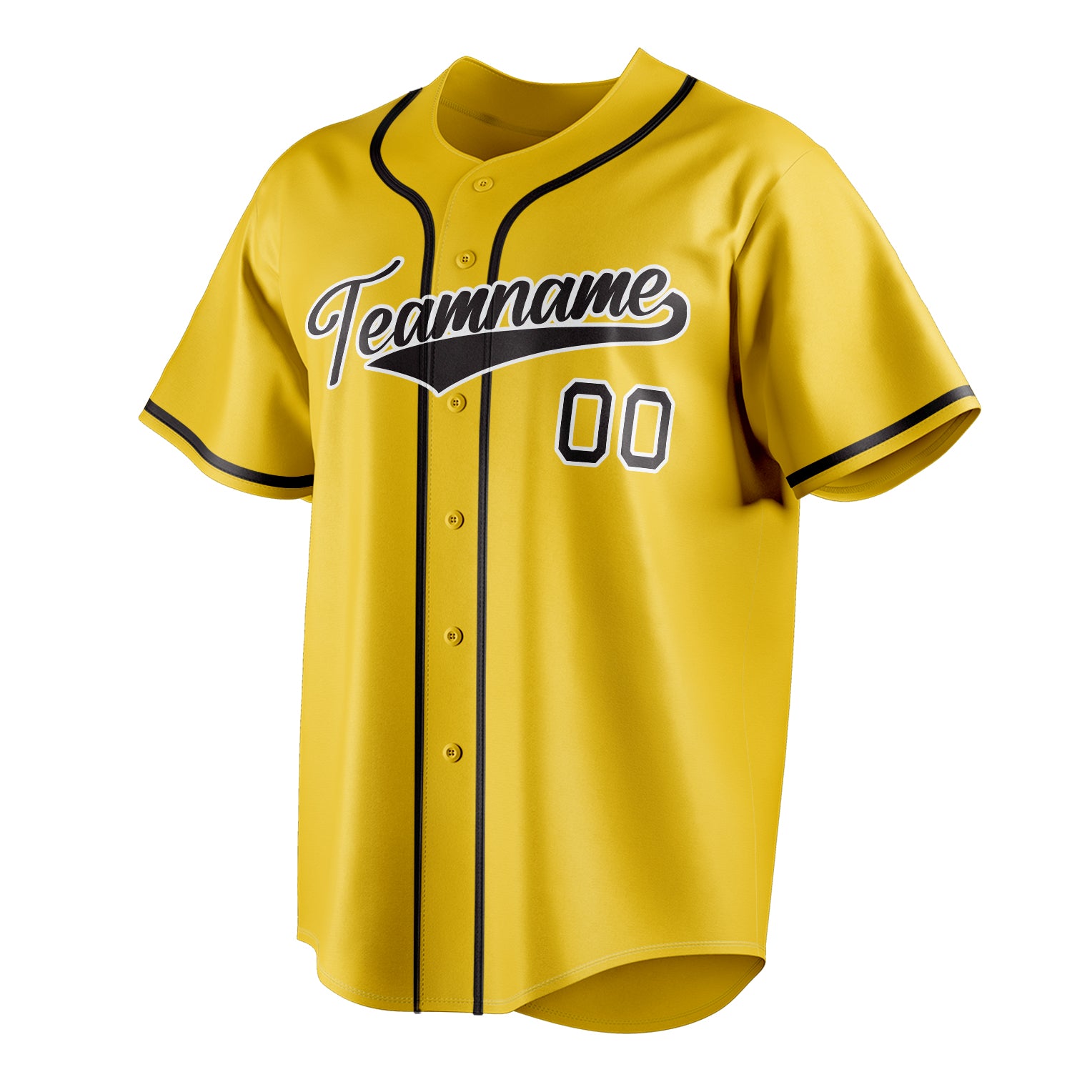 Personalized Yellow & Black Color Fan Baseball Jersey