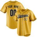 Personalized Yellow & Black Black Pinstripe Fan Baseball Jersey BB01240531CK578