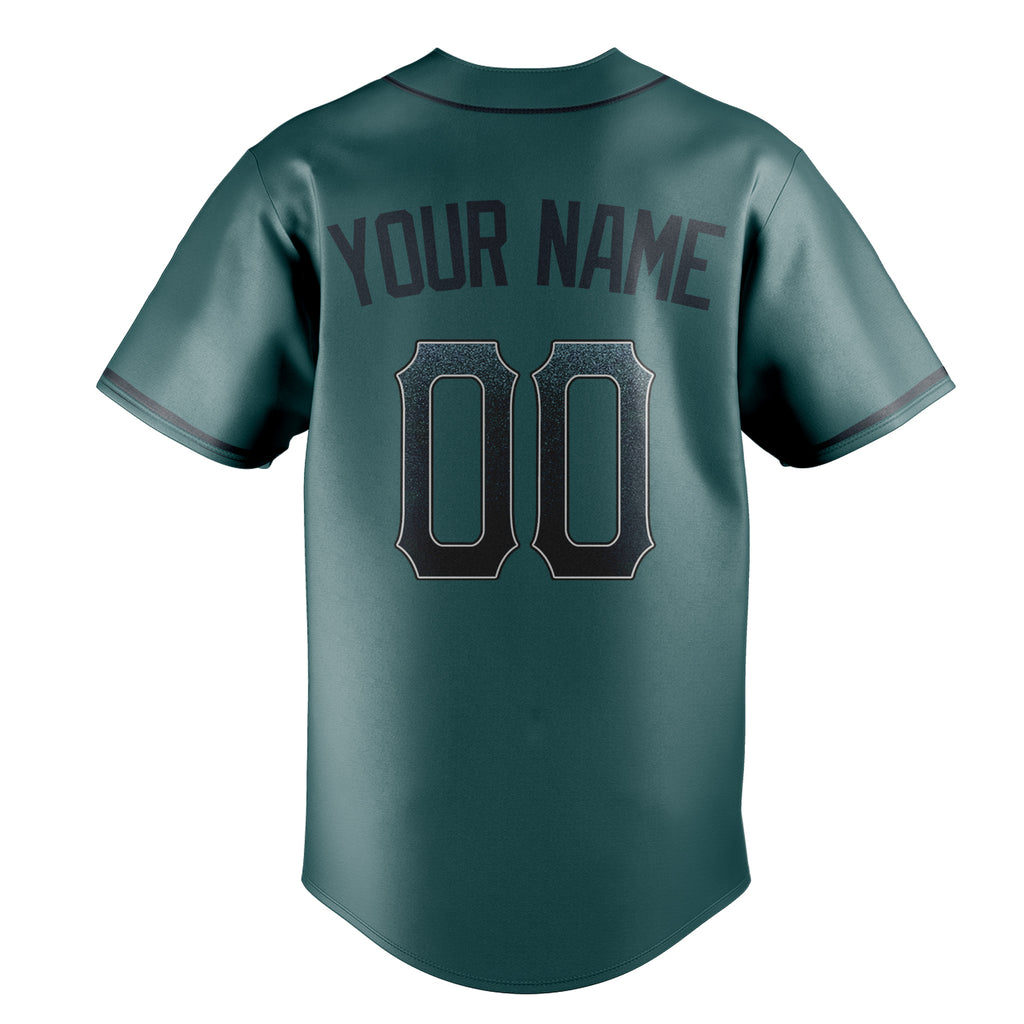 Personalized Midnight Green & Black Color Fan Baseball Jersey