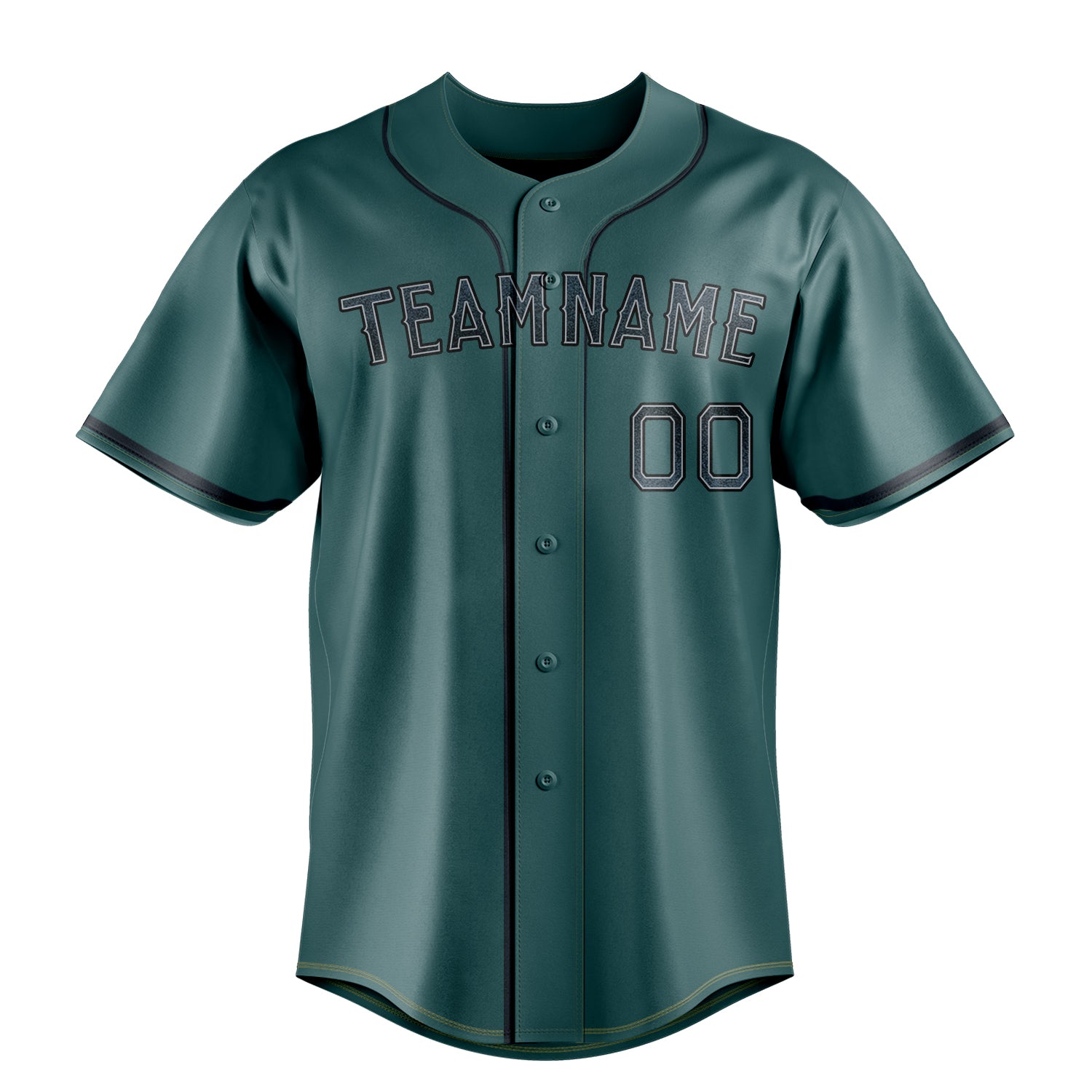 Personalized Midnight Green & Black Color Fan Baseball Jersey