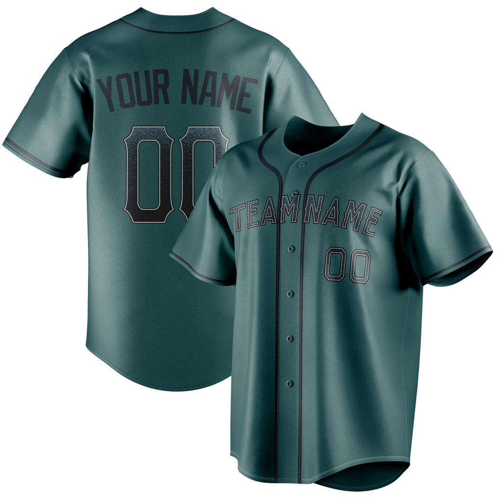Personalized Midnight Green & Black Color Fan Baseball Jersey BB01240531JZ440
