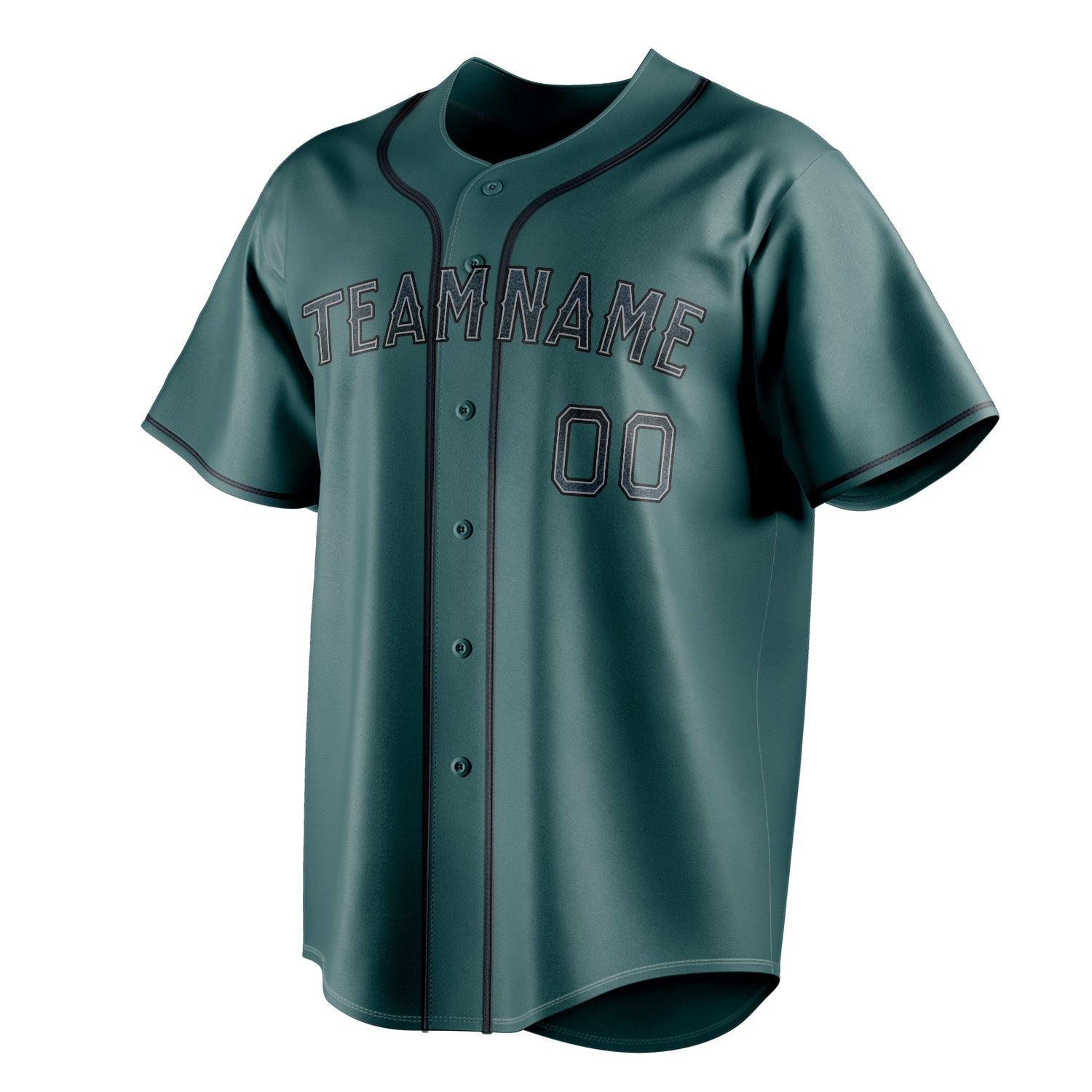 Personalized Midnight Green & Black Color Fan Baseball Jersey