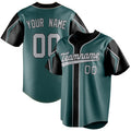 Personalized Midnight Green & Gray 3 Colors Arm Shapes Fan Baseball Jersey BB01240531JZ442