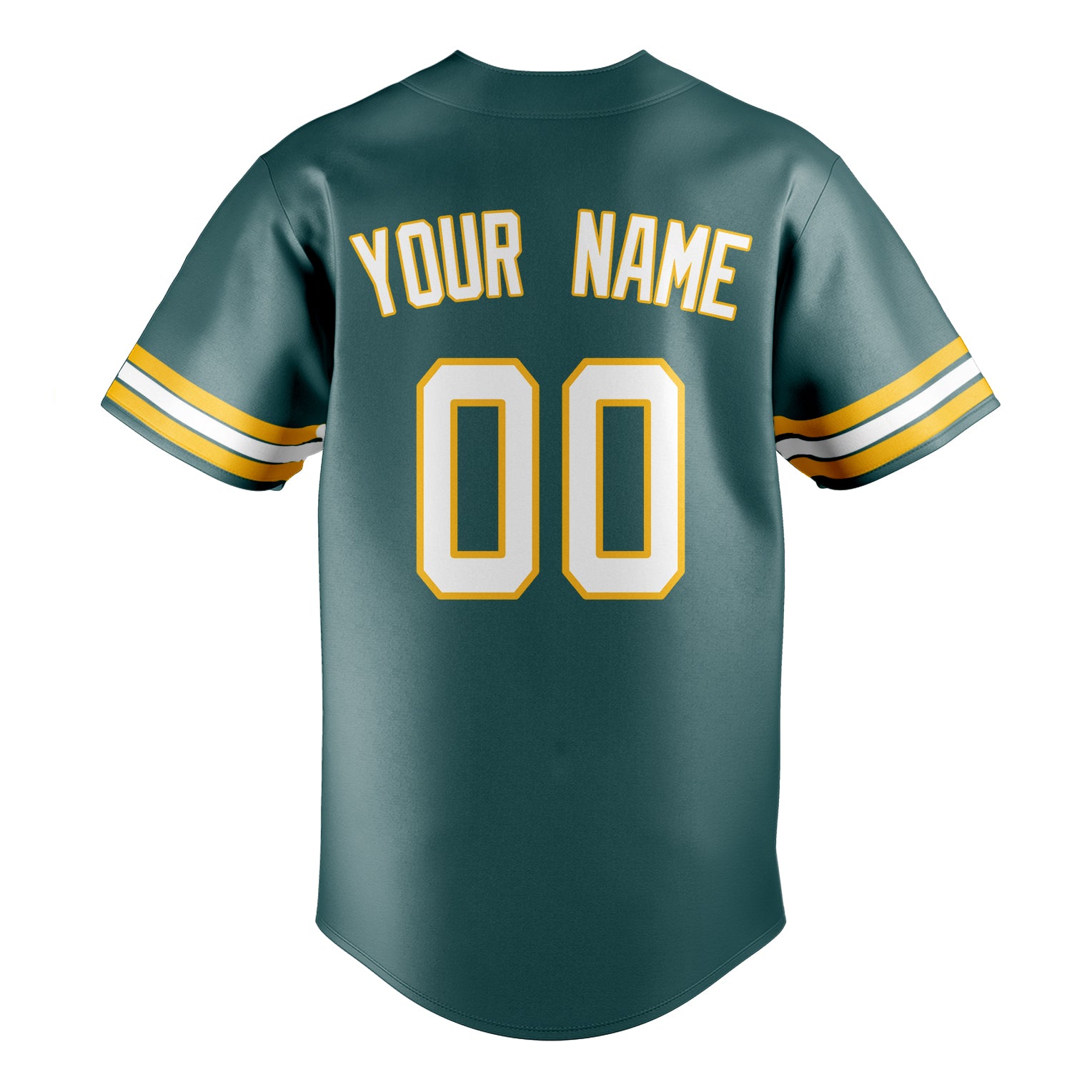 Personalized Midnight Green & White Color Fan Baseball Jersey