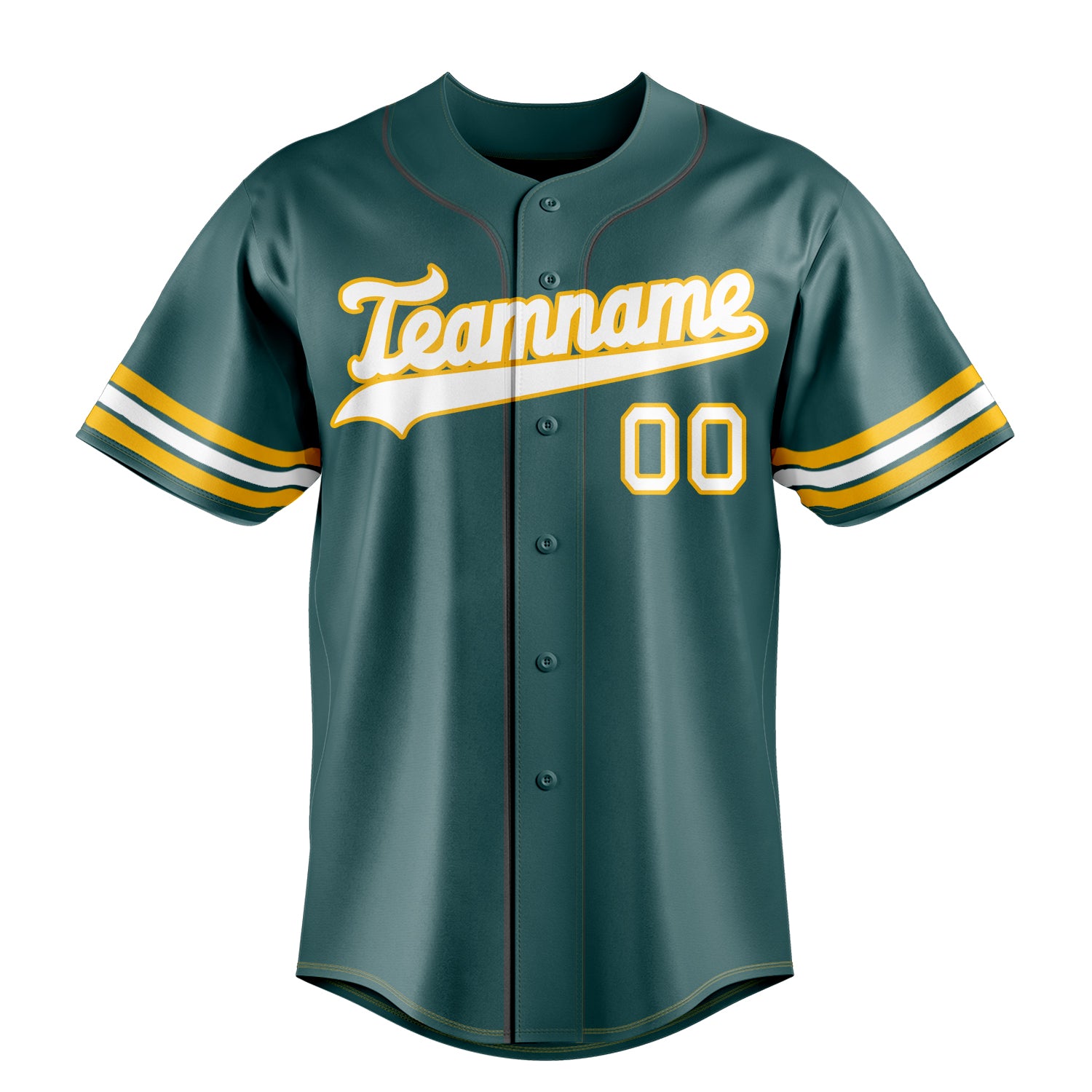 Personalized Midnight Green & White Color Fan Baseball Jersey