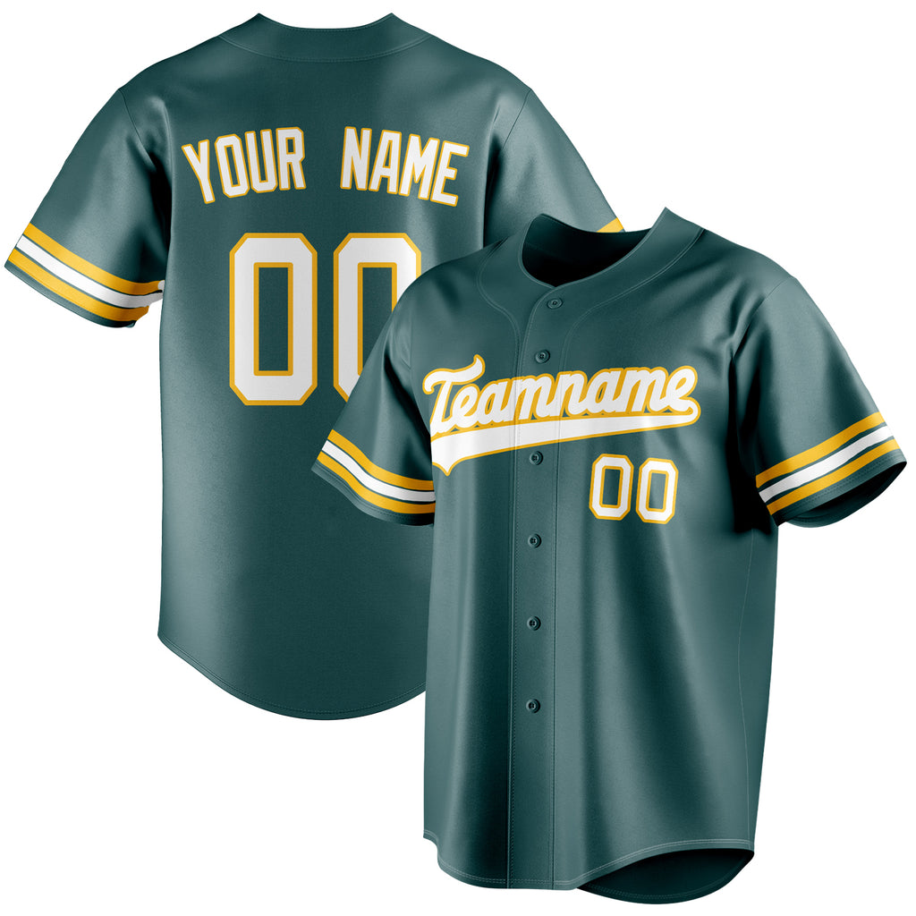 Personalized Midnight Green & White Color Fan Baseball Jersey BB01240531JZ444