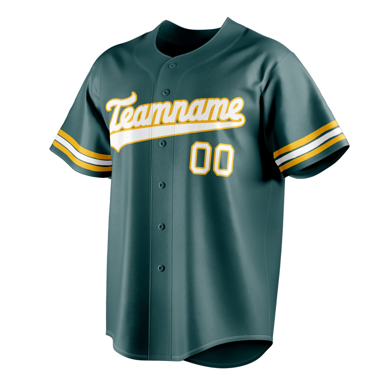 Personalized Midnight Green & White Color Fan Baseball Jersey