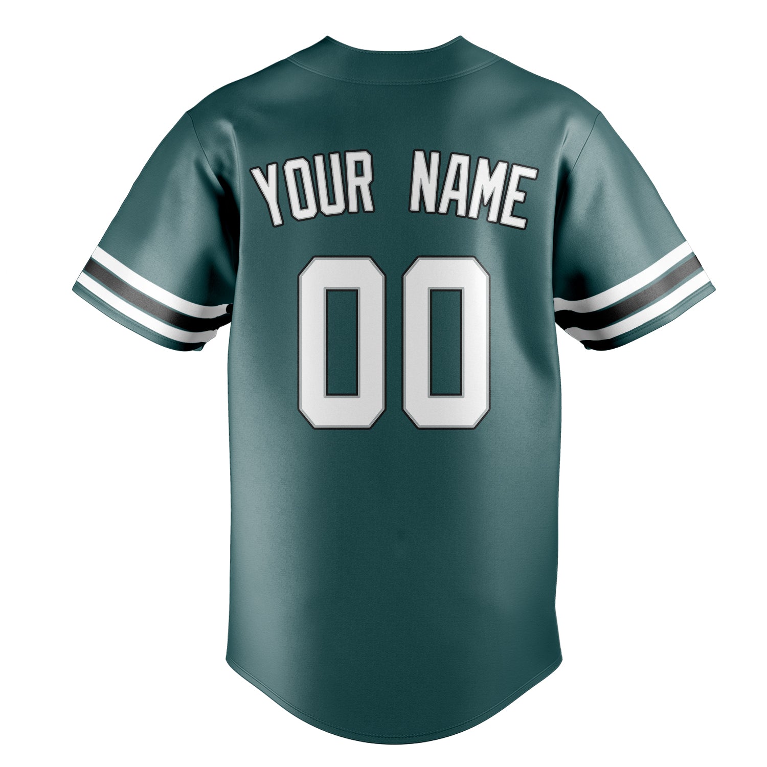 Personalized Midnight Green & White Color Fan Baseball Jersey