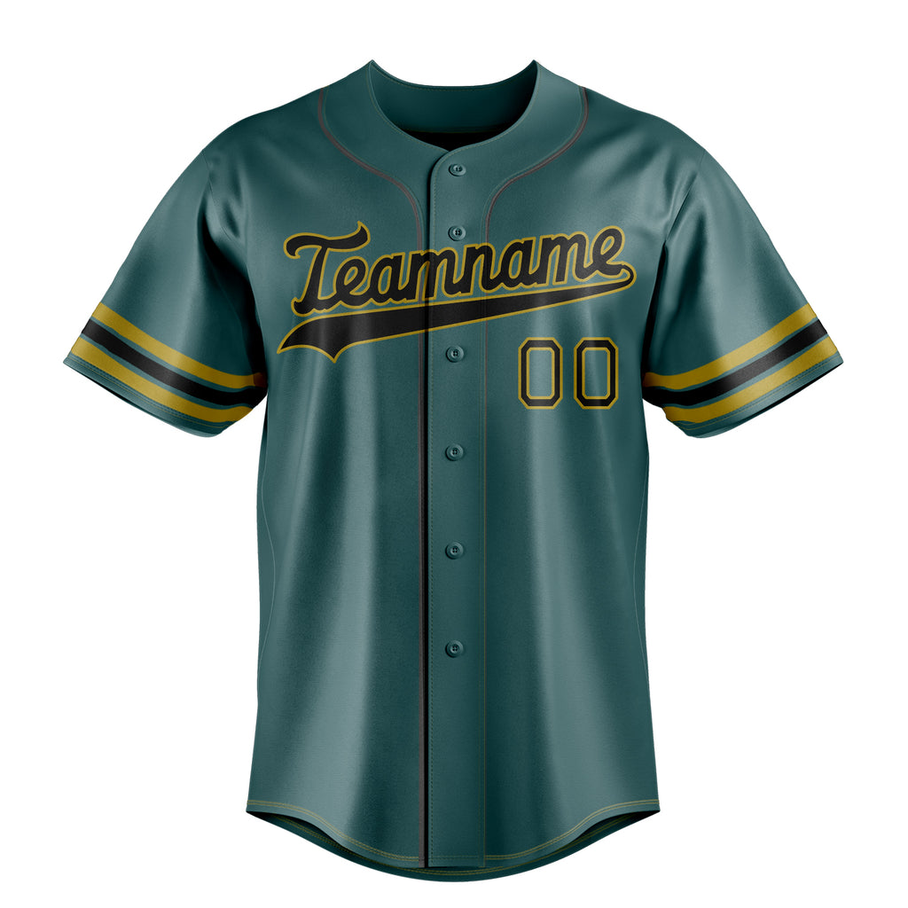 Personalized Midnight Green & Black Color Fan Baseball Jersey