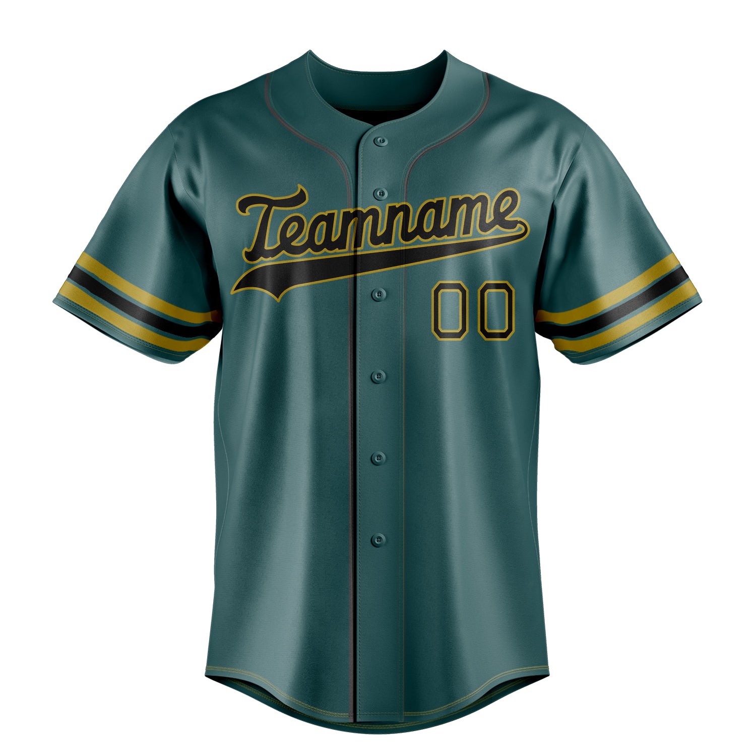 Personalized Midnight Green & Black Color Fan Baseball Jersey