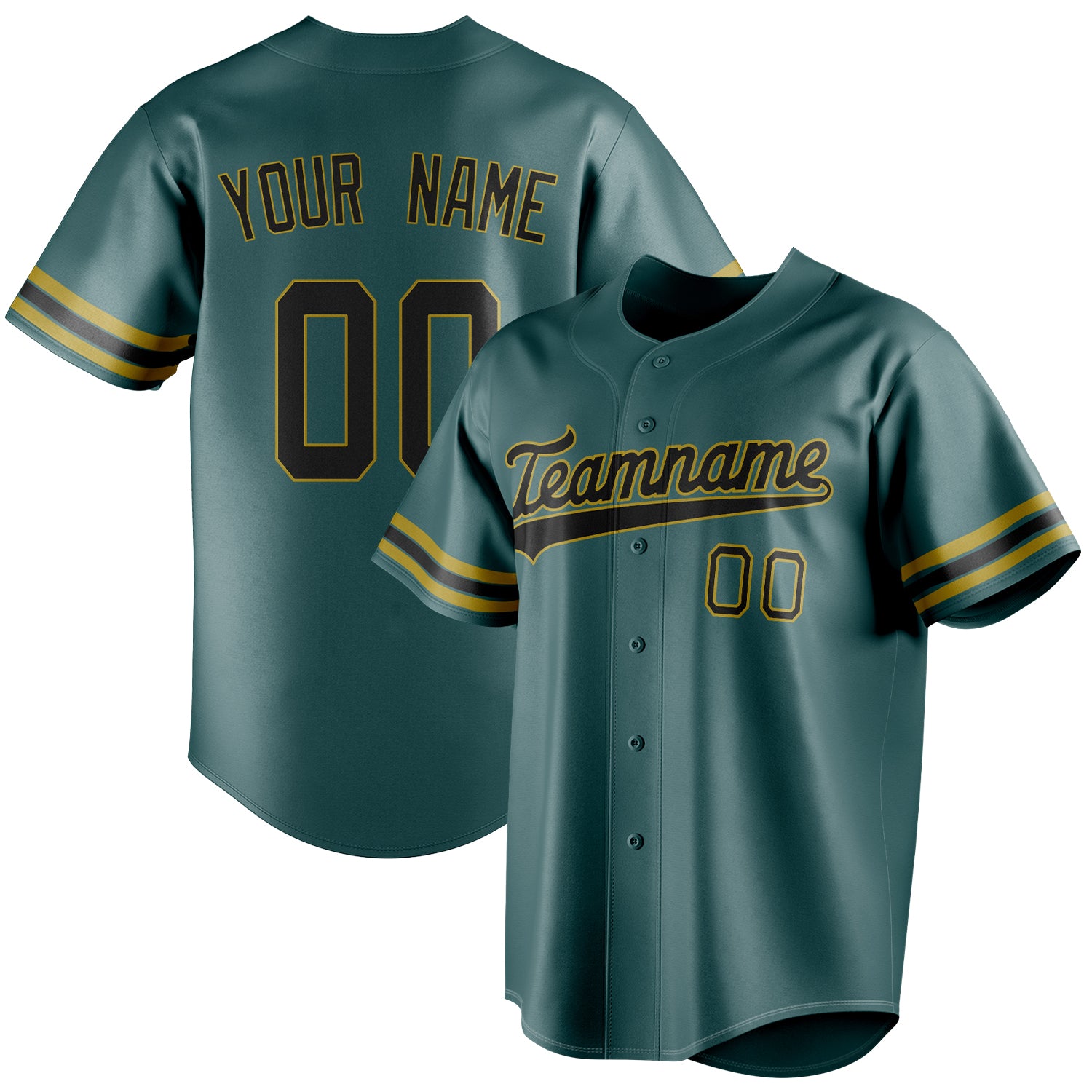 Personalized Midnight Green & Black Color Fan Baseball Jersey BB01240531JZ446