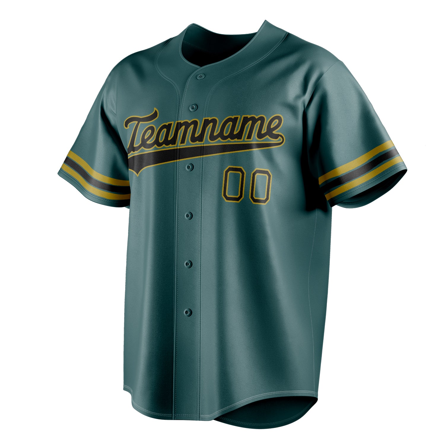 Personalized Midnight Green & Black Color Fan Baseball Jersey