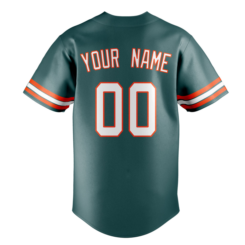 Personalized Midnight Green & White Color Fan Baseball Jersey