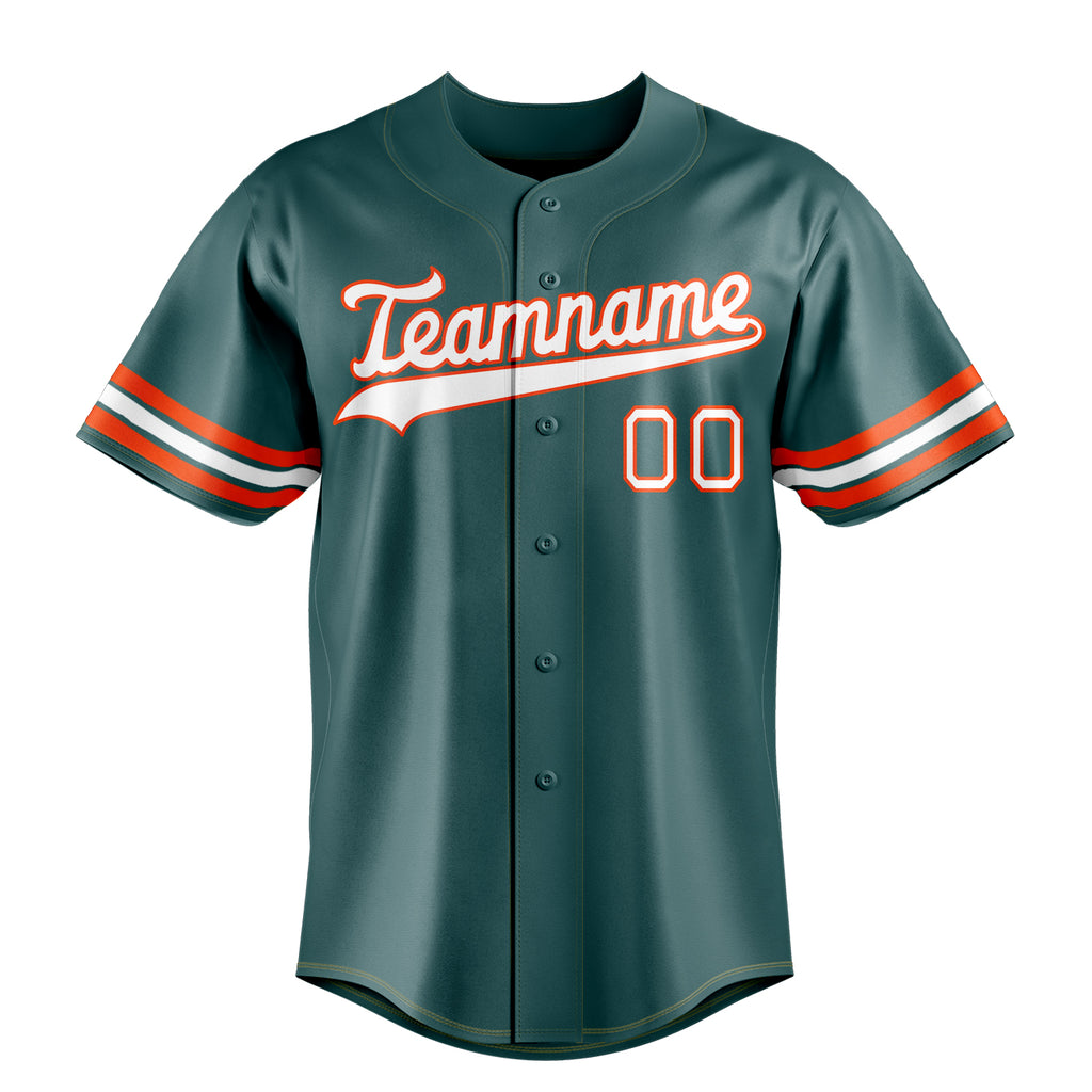 Personalized Midnight Green & White Color Fan Baseball Jersey