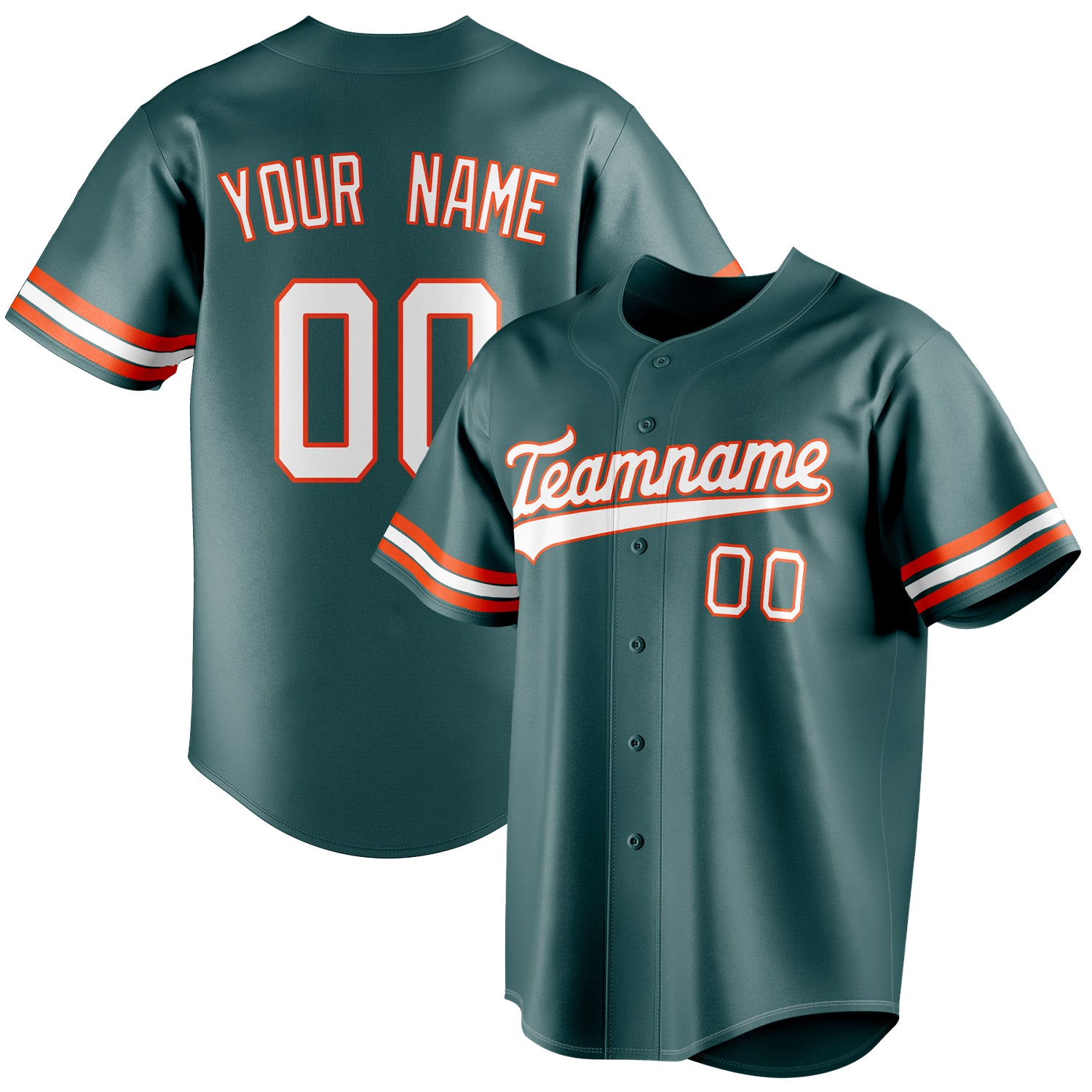 Personalized Midnight Green & White Color Fan Baseball Jersey BB01240531JZ447