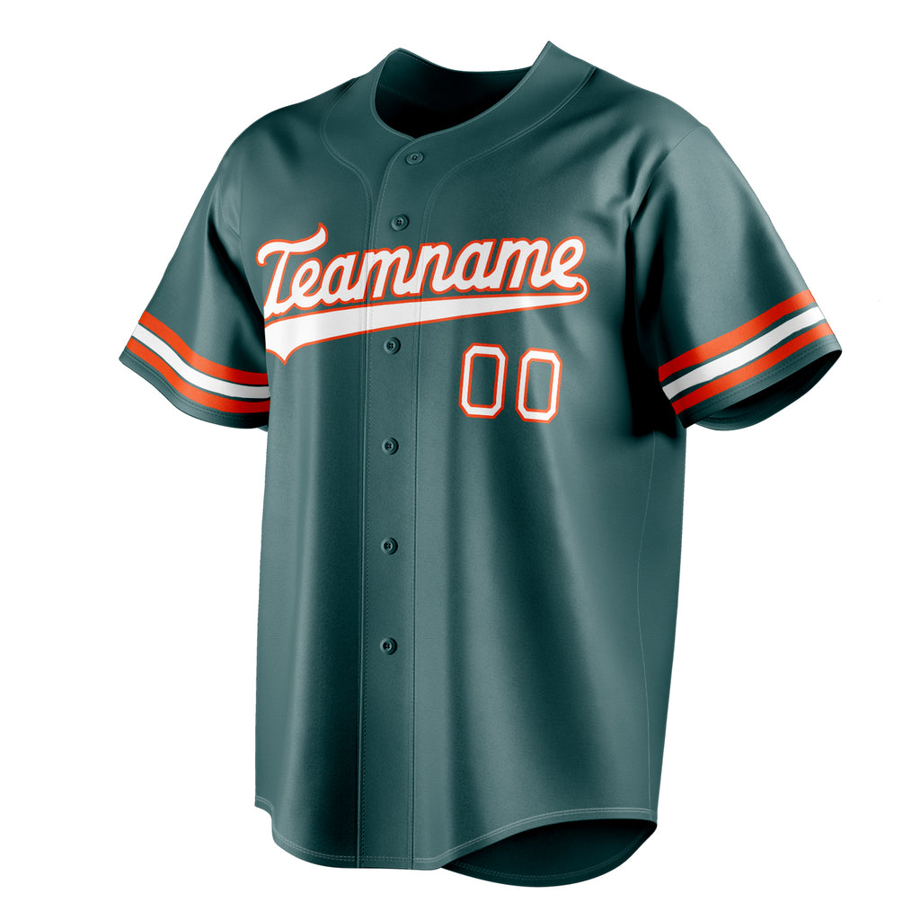 Personalized Midnight Green & White Color Fan Baseball Jersey