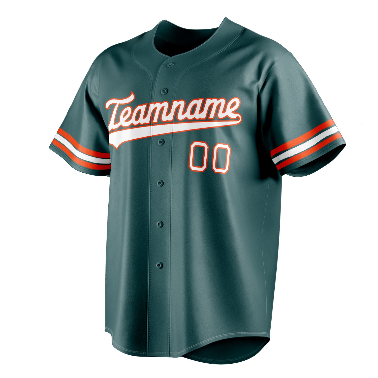Personalized Midnight Green & White Color Fan Baseball Jersey