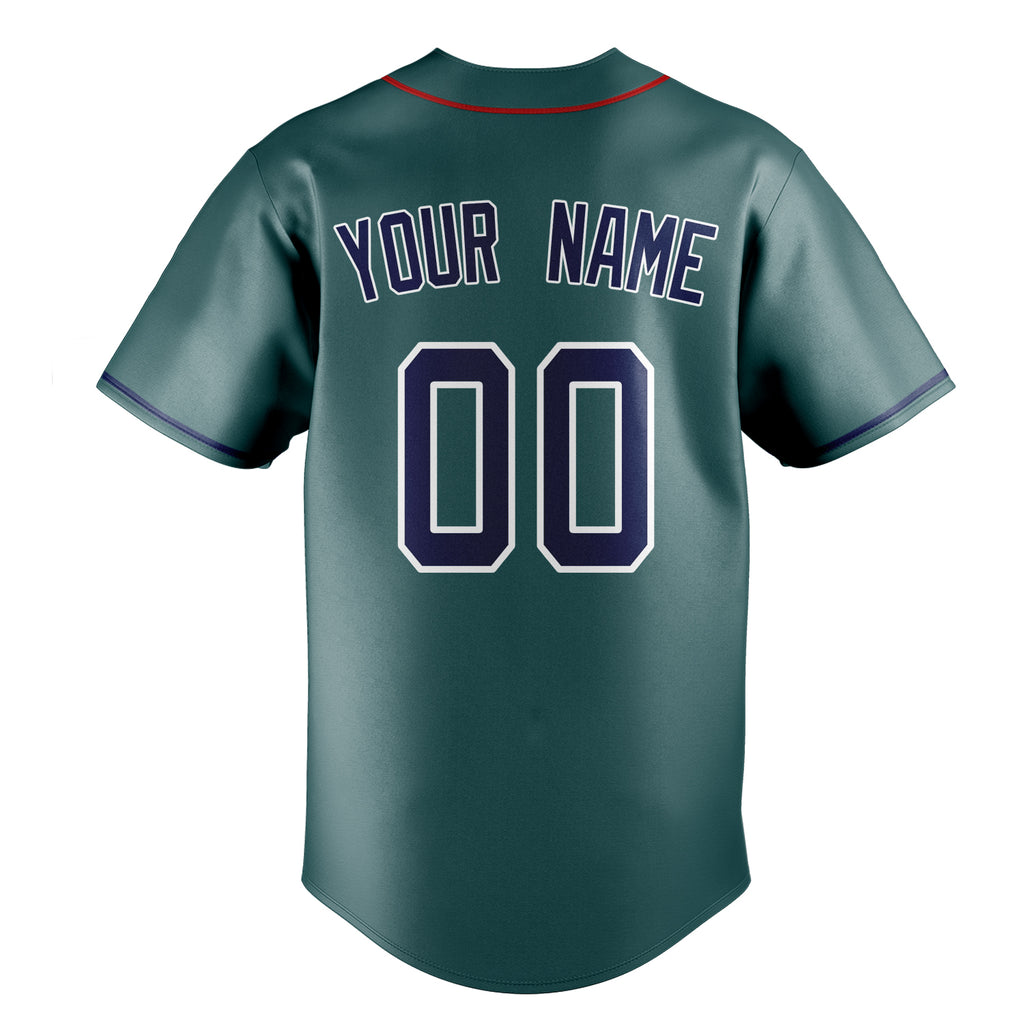Personalized Midnight Green & Navy Color Fan Baseball Jersey
