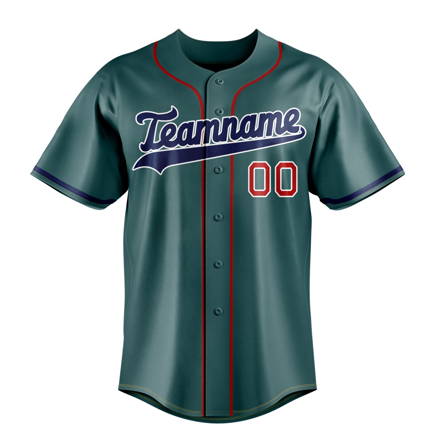 Personalized Midnight Green & Navy Color Fan Baseball Jersey