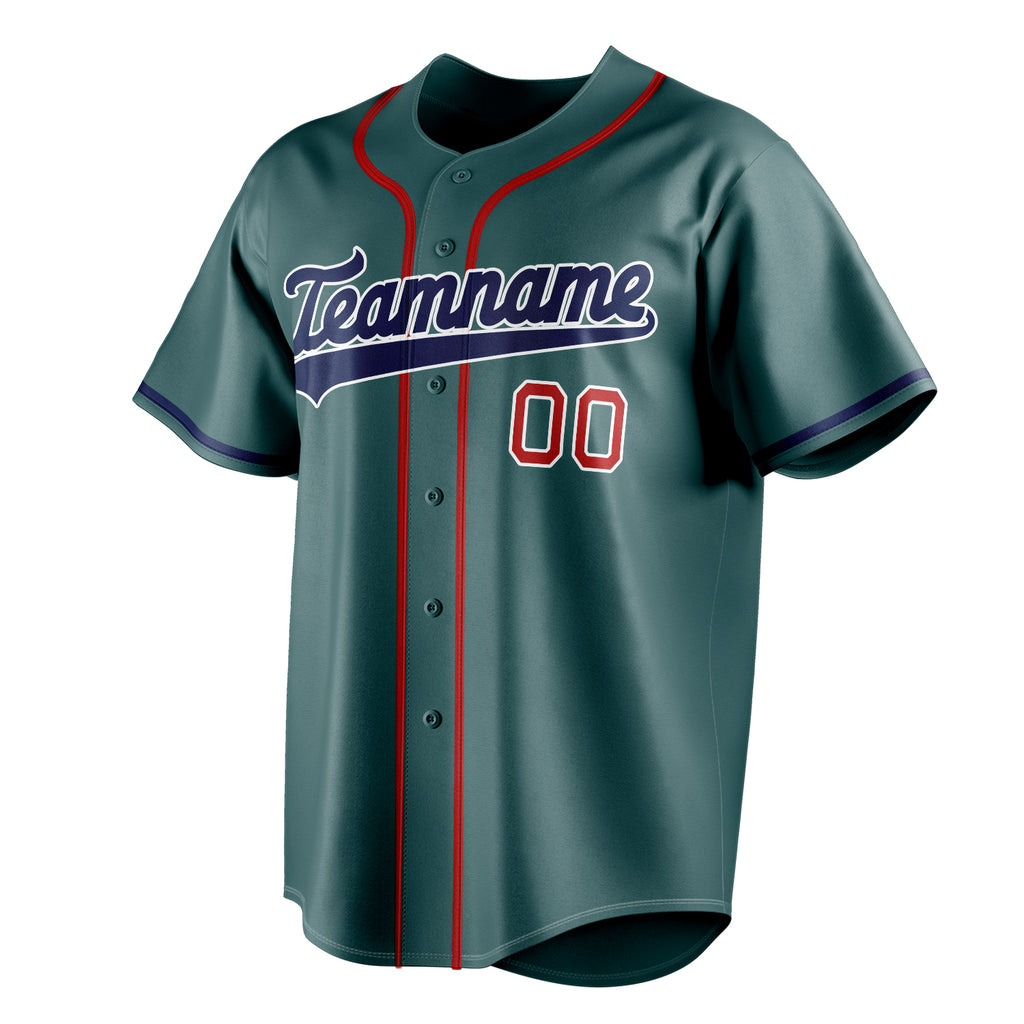 Personalized Midnight Green & Navy Color Fan Baseball Jersey