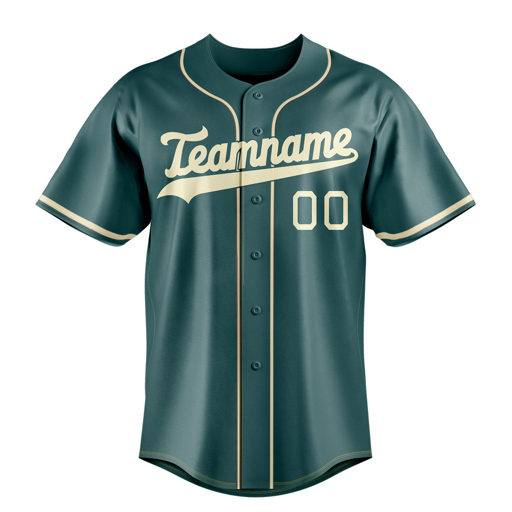 Personalized Midnight Green & Cream Color Fan Baseball Jersey