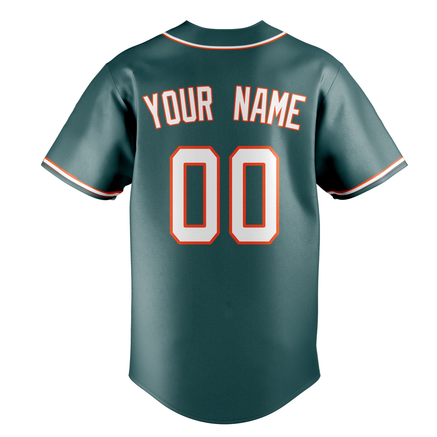 Personalized Midnight Green & White Color Fan Baseball Jersey