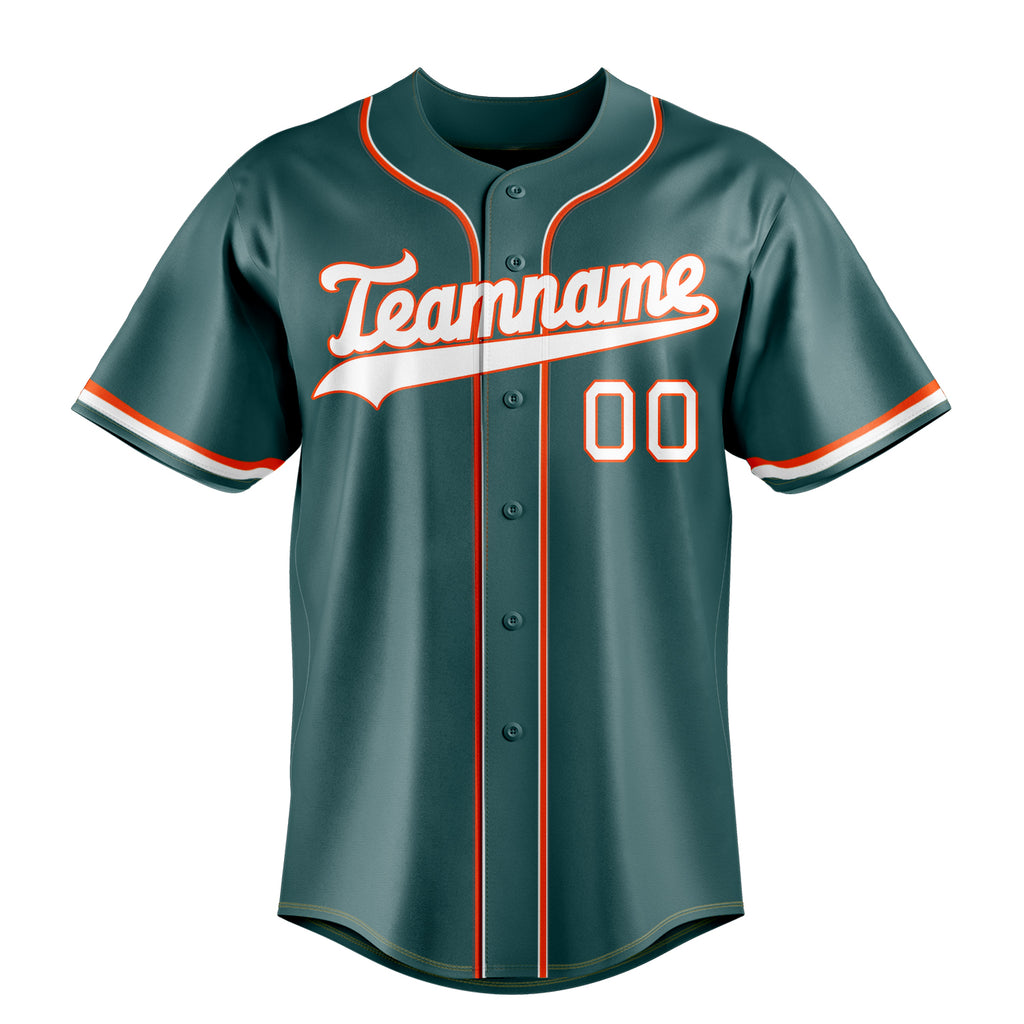 Personalized Midnight Green & White Color Fan Baseball Jersey